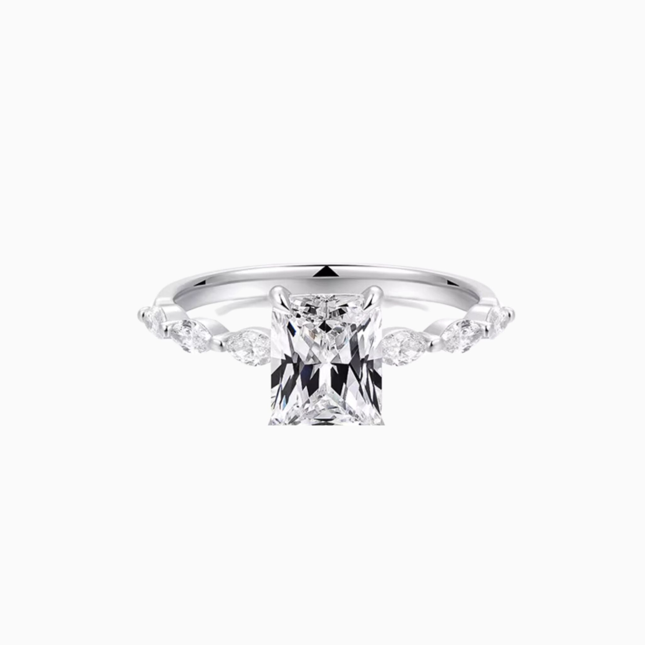 <b>Build Your Own</b> <br>Beauvais Radiant Engagement Rings with Bubble Diamonds Band<br>