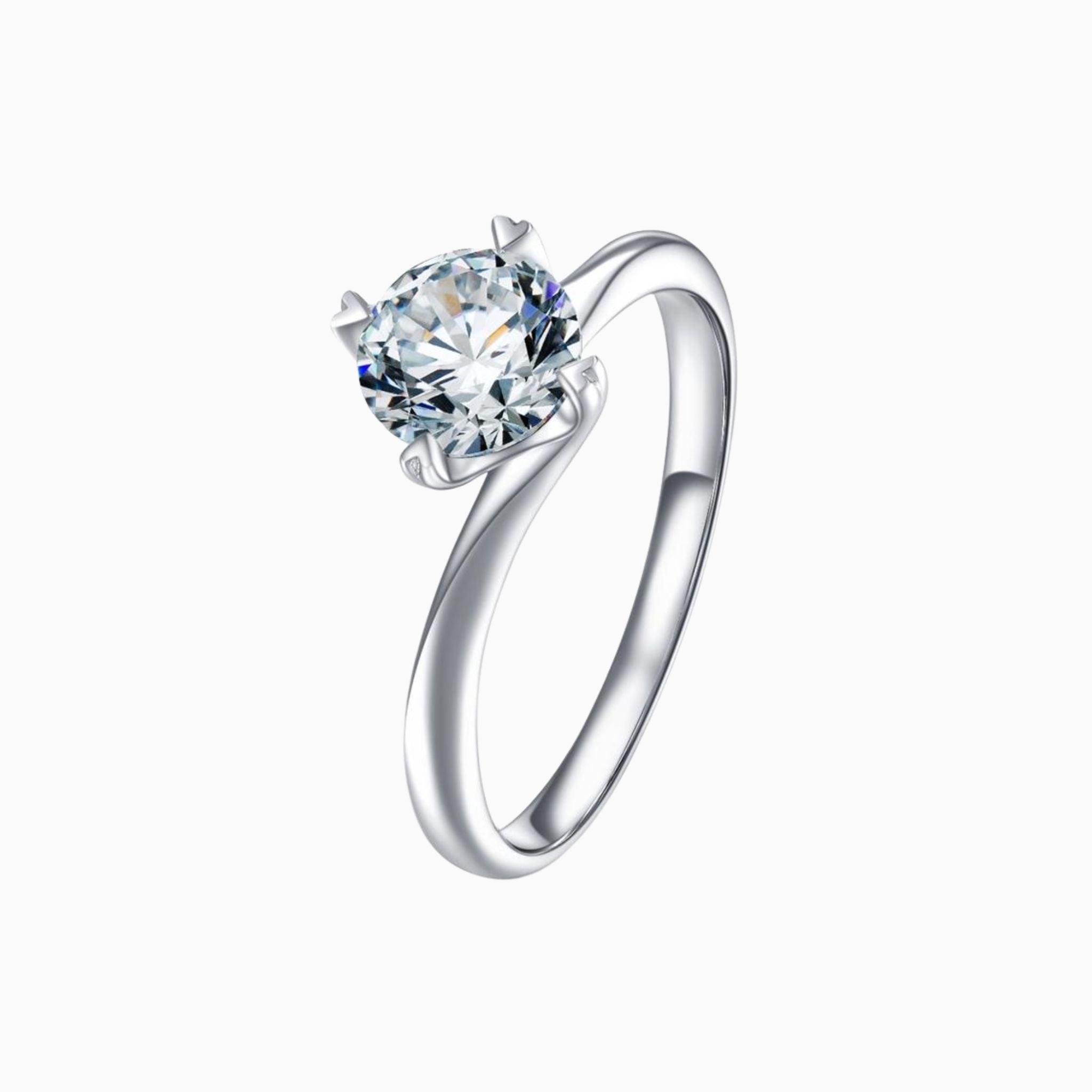 <b>Build Your Own</b> <br>Heart Prong Solitaire with Twisted Band<br>