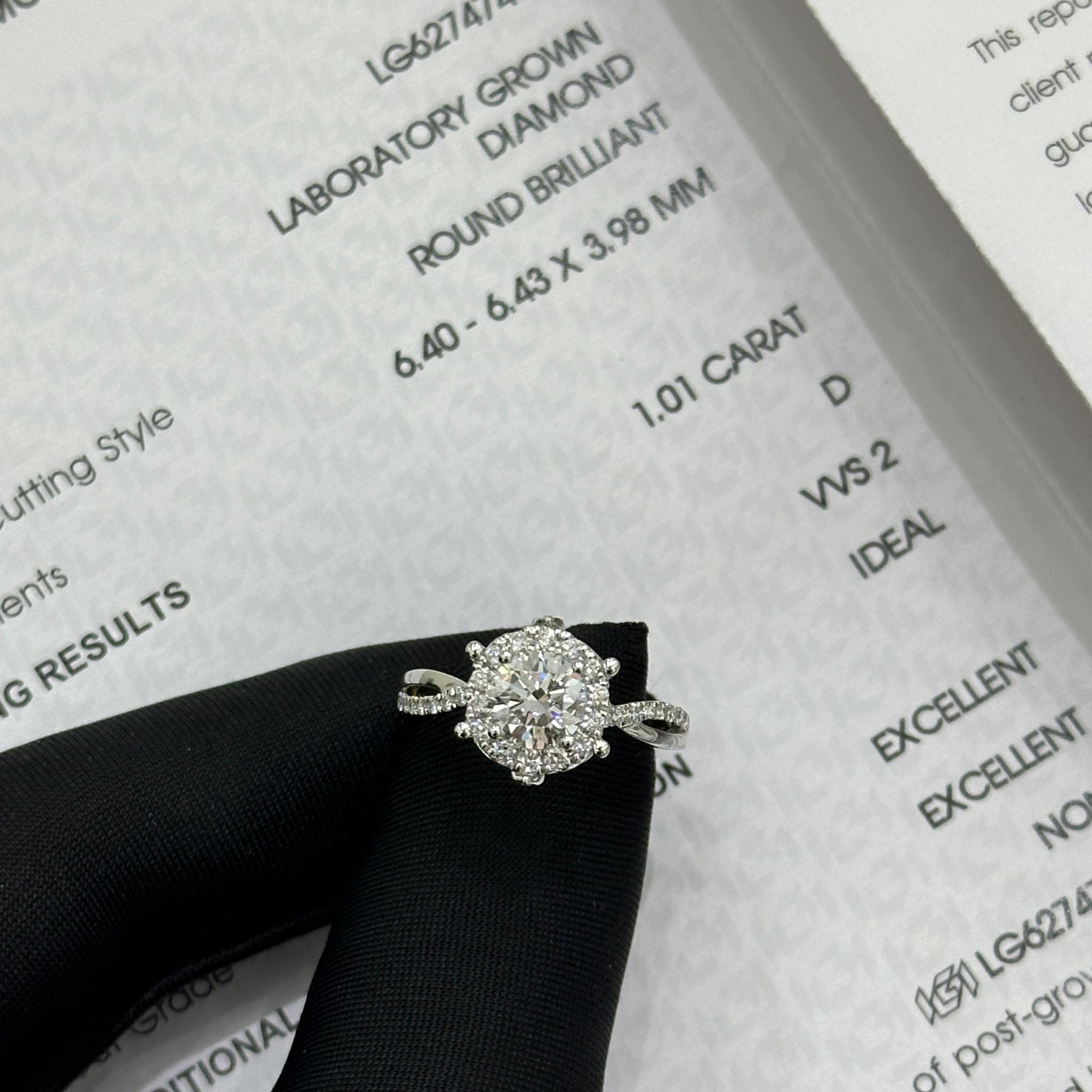 Rozanne Halo Twisted Pavé Band Engagement Ring (RTS-4385)