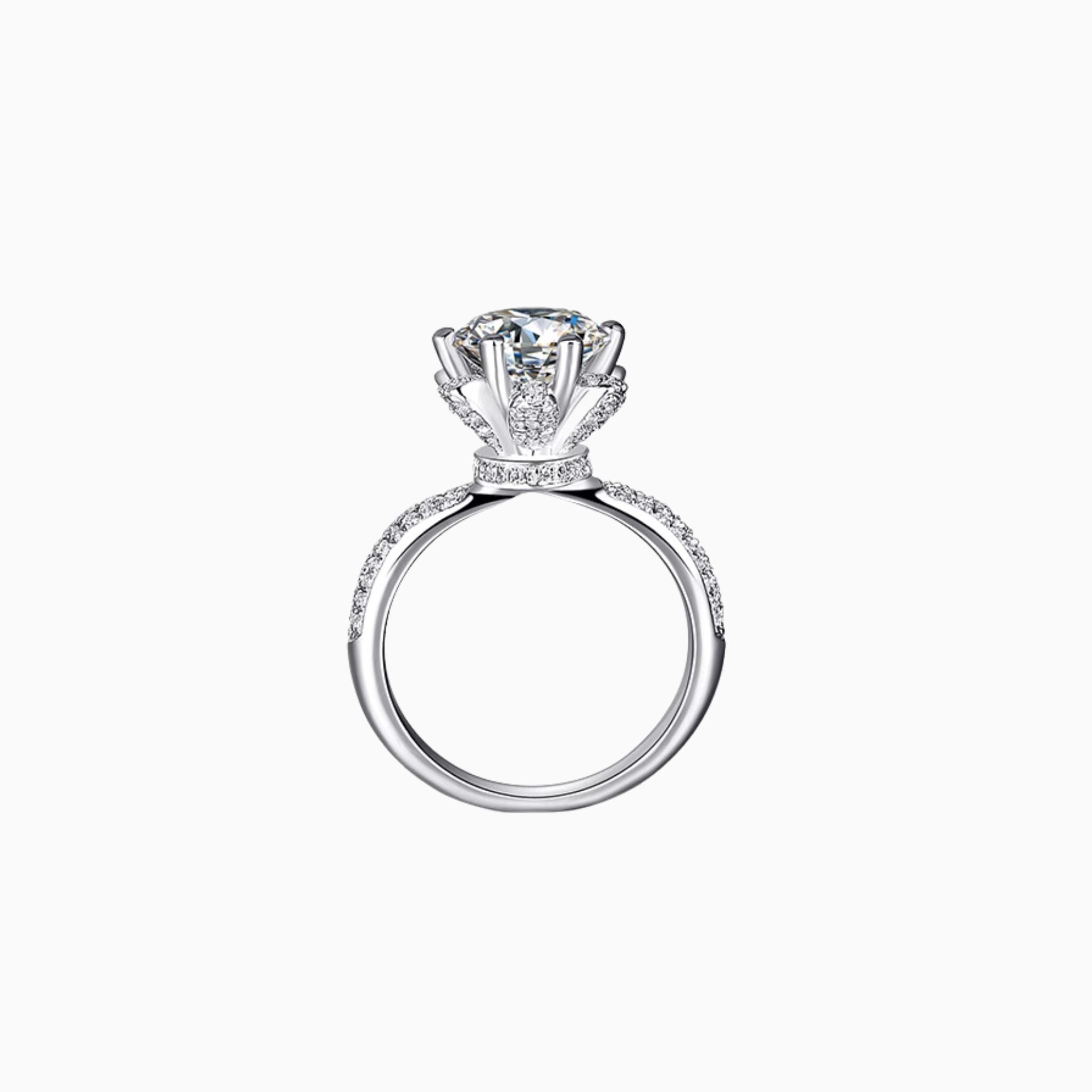 Lotus 3D Pavé Engagement Ring