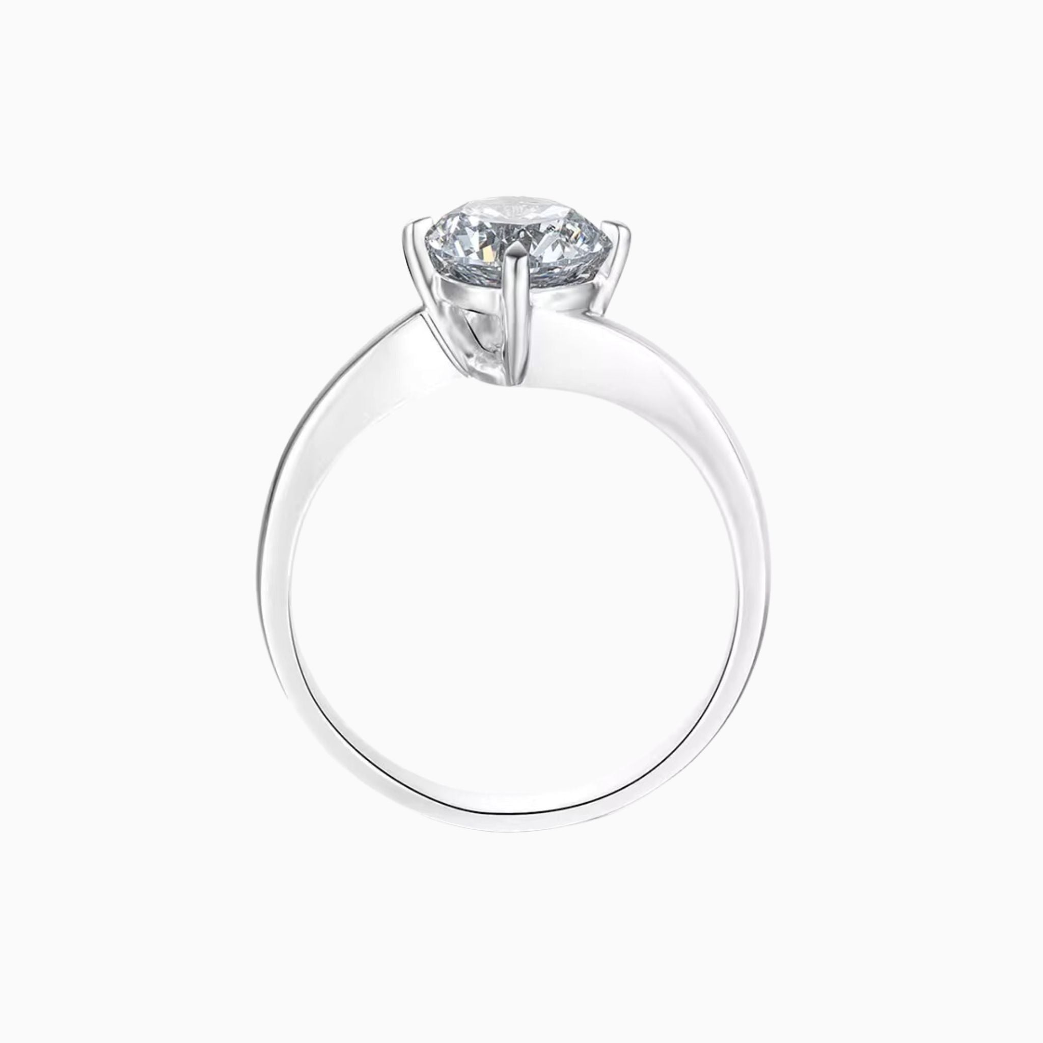 Myrique Curve Band Round Brilliant Engagement Ring