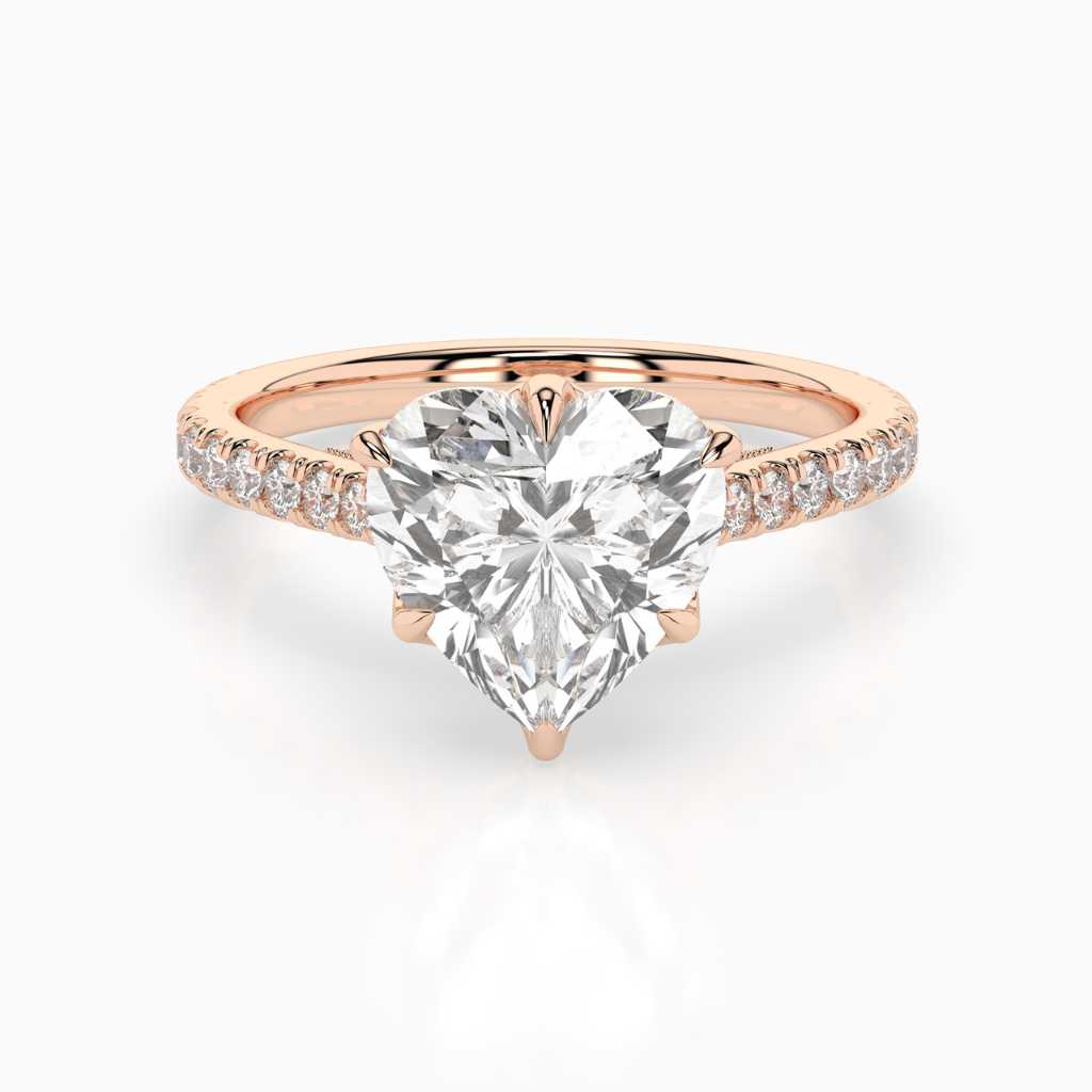 The Verania: Heart Milgrain Pavé Engagement Ring