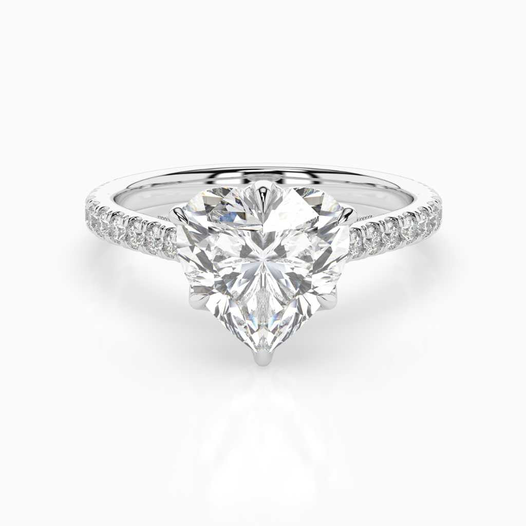 The Verania: Heart Milgrain Pavé Engagement Ring