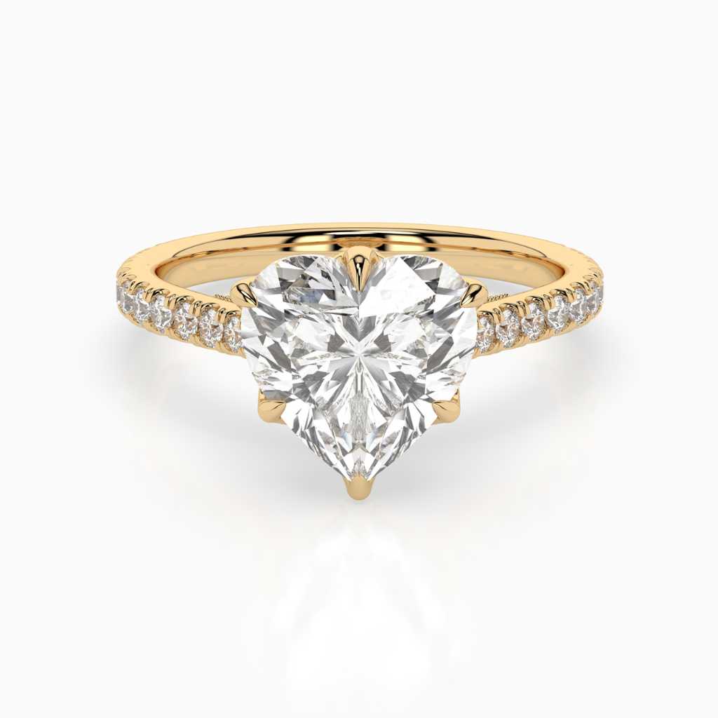 The Verania: Heart Milgrain Pavé Engagement Ring