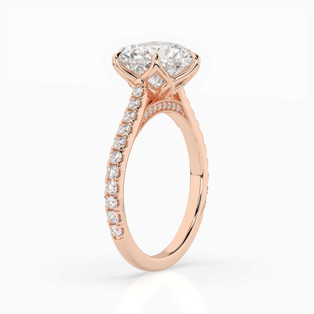 The Verania: Heart Milgrain Pavé Engagement Ring