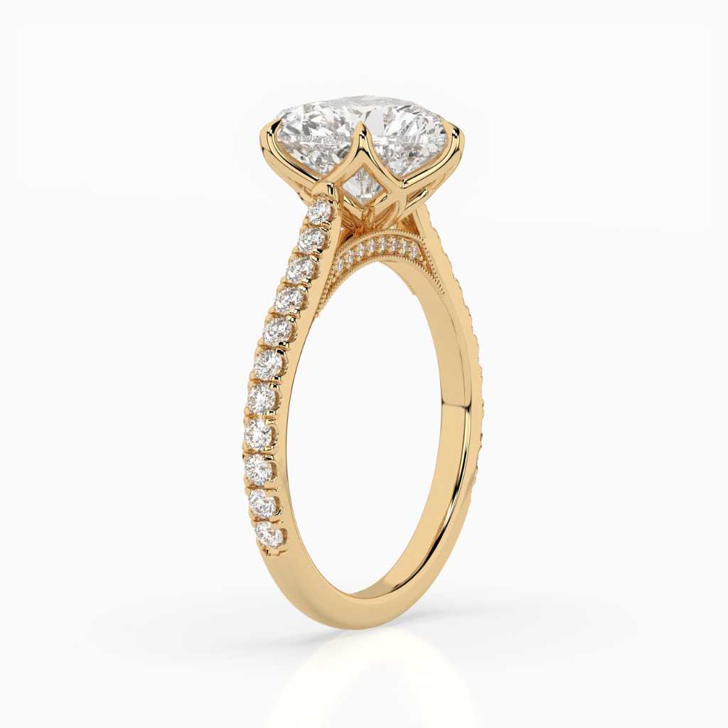 The Verania: Heart Milgrain Pavé Engagement Ring