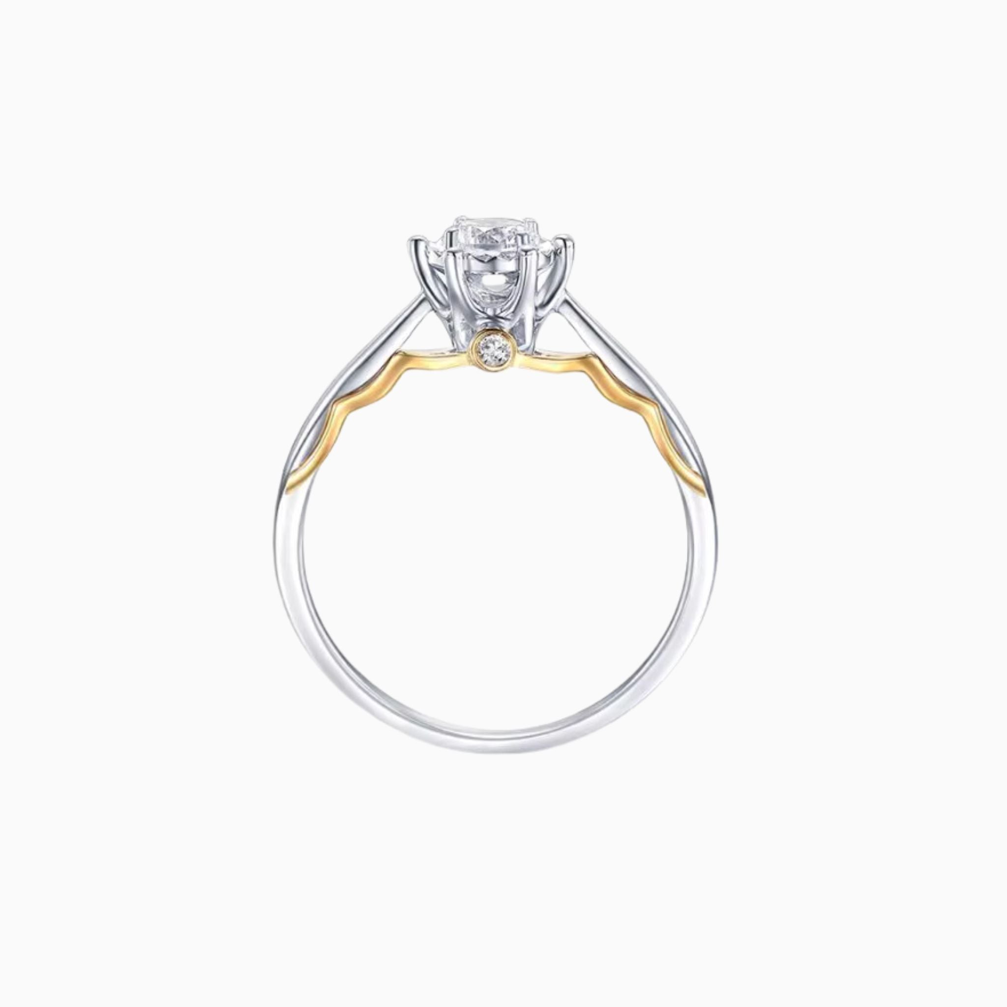 Harmony Duo Gold Wave Engagement Ring