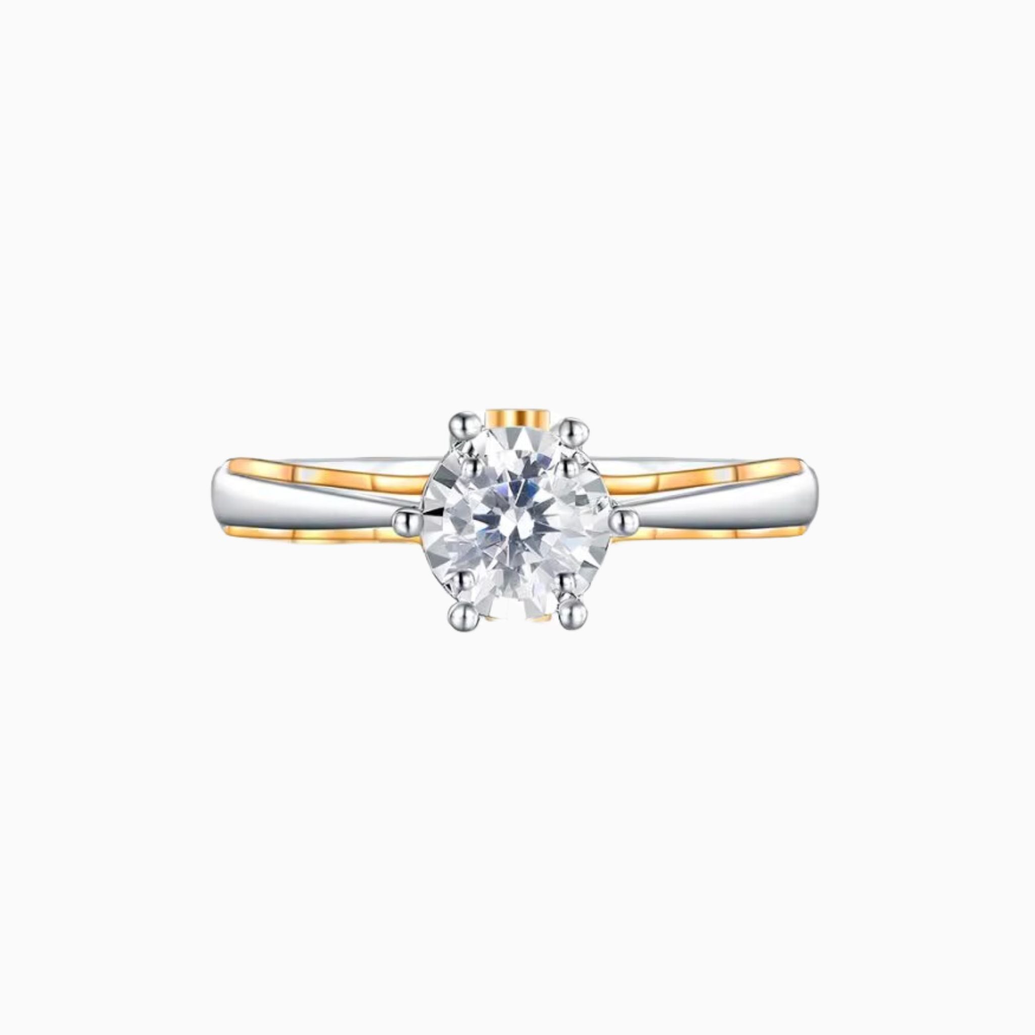 Harmony Duo Gold Wave Engagement Ring