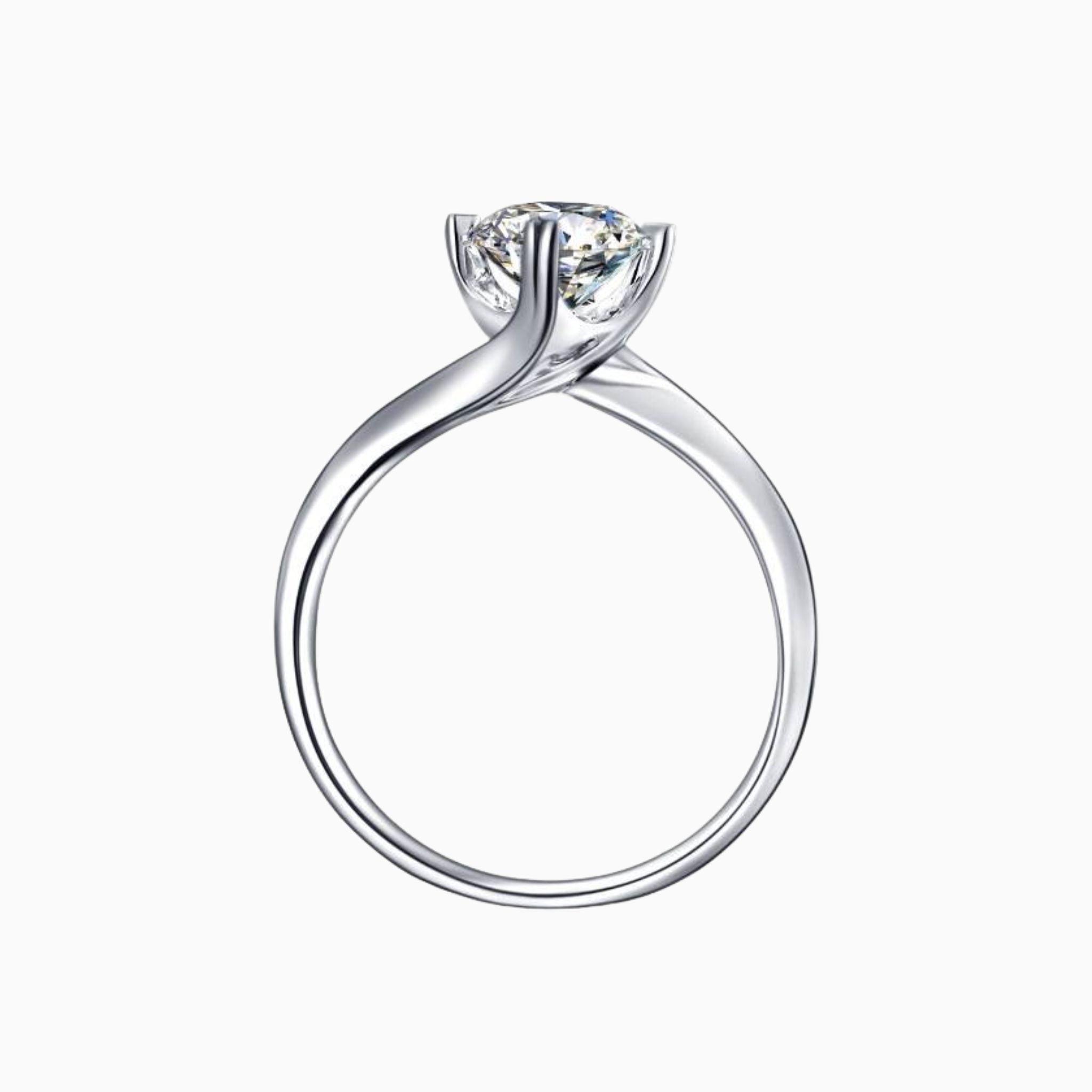 Heart Prong Solitaire with Twisted Band