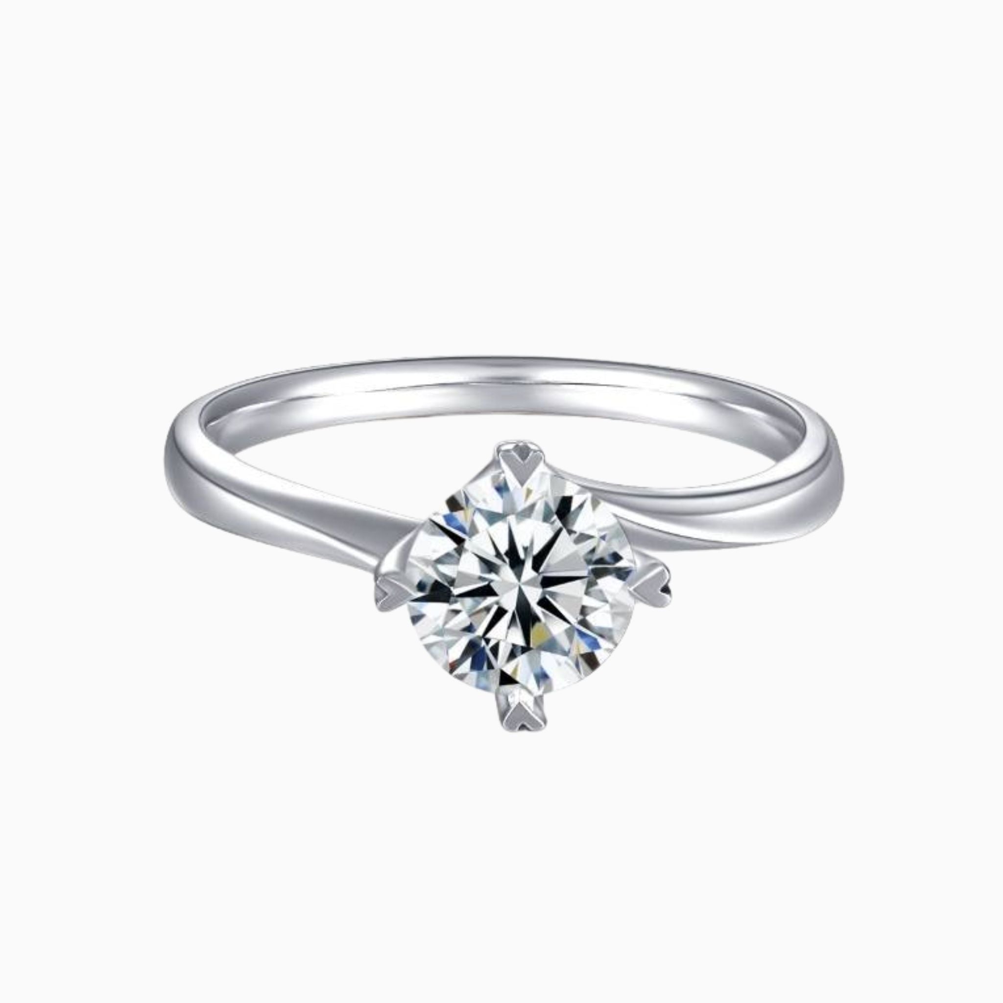 Heart Prong Solitaire with Twisted Band