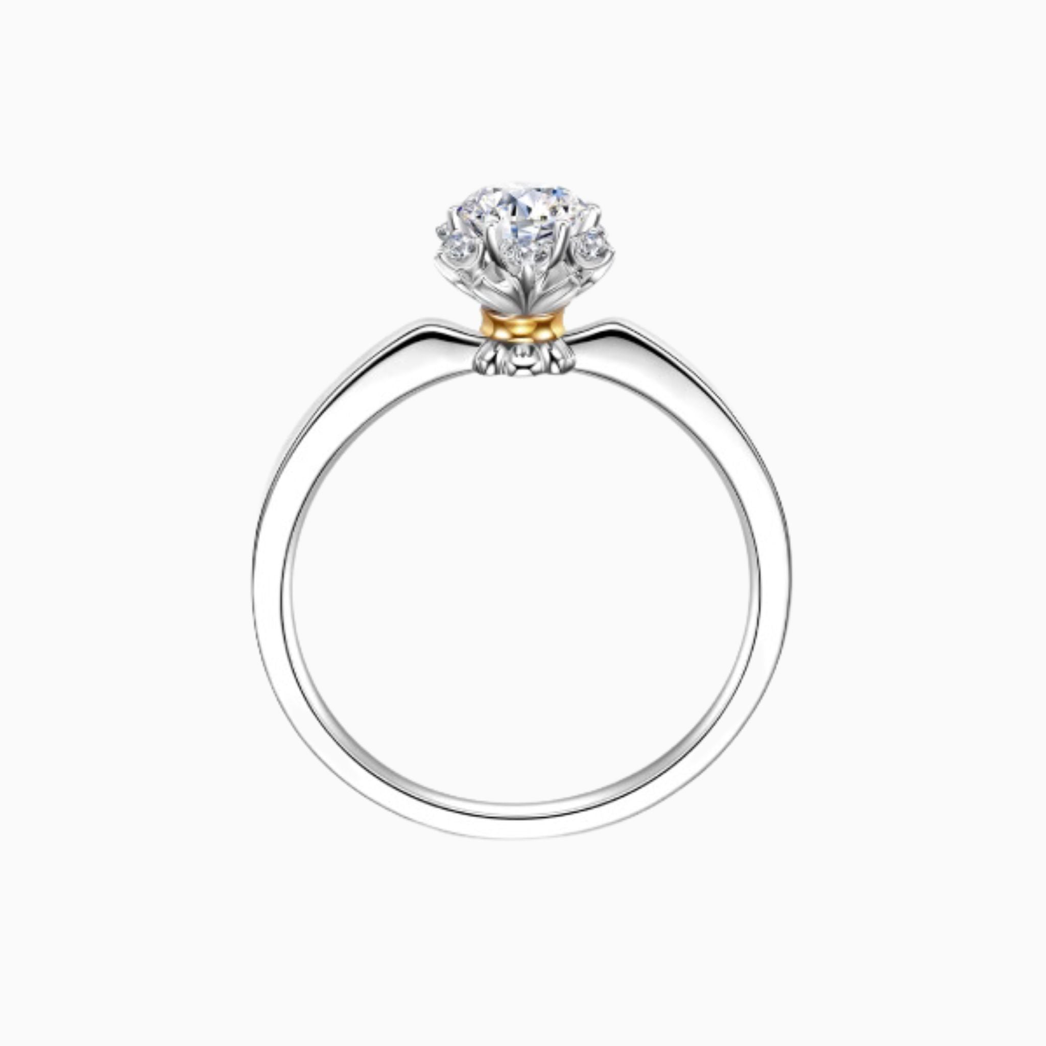 Santoline Duo Gold Eternal Flower Engagement Ring