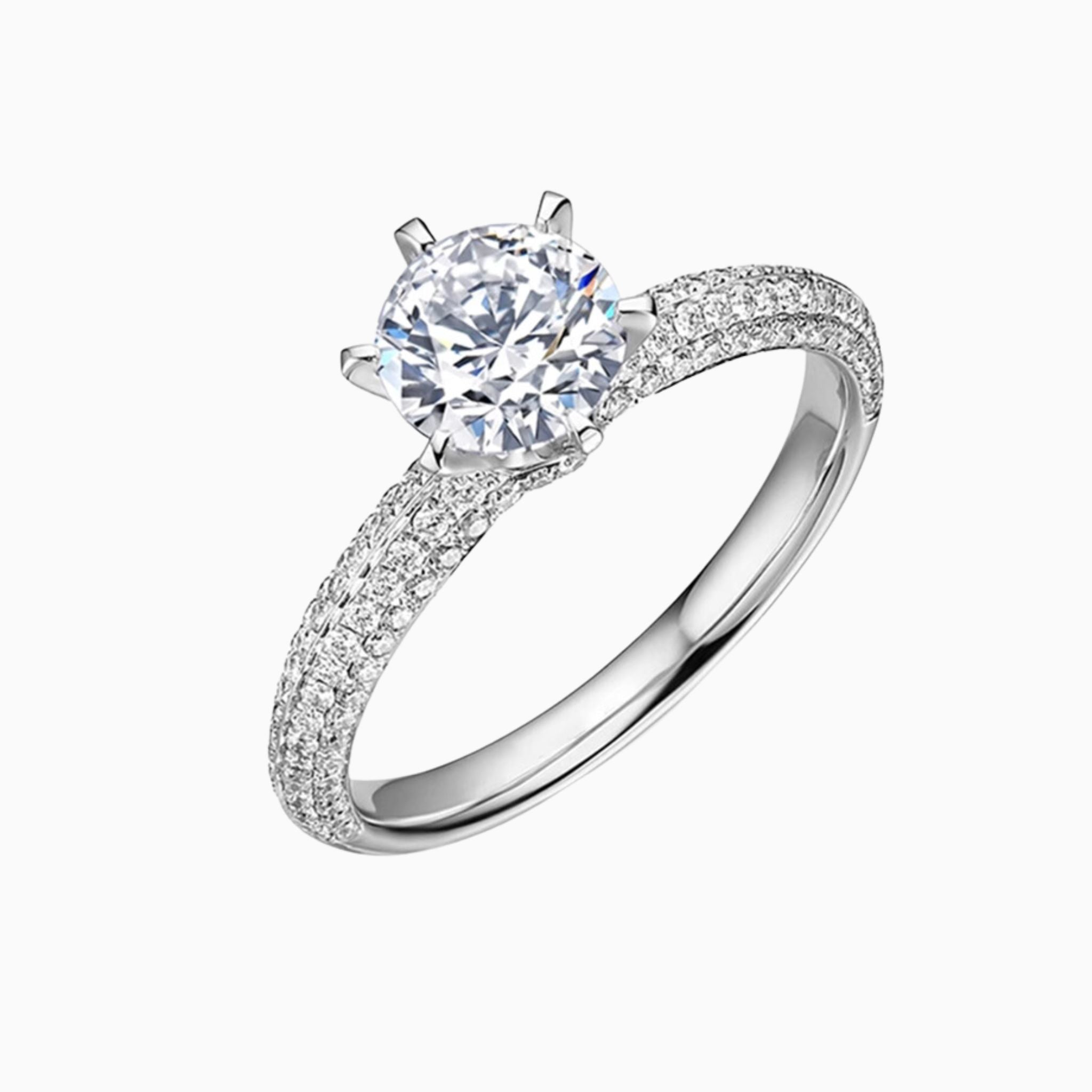 Fleurie Setting with Pavé Diamond Band: 1 - Carat