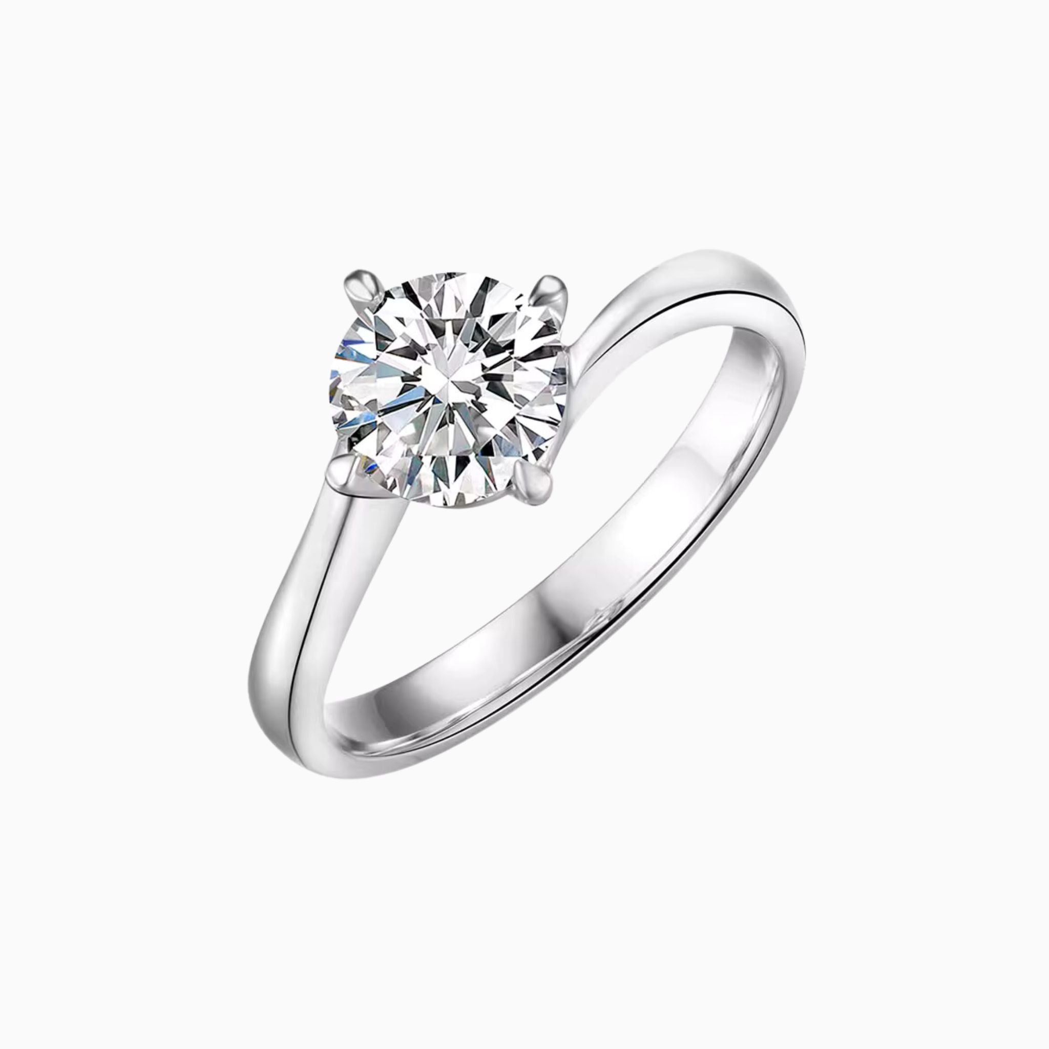 Myrique Curve Band Round Brilliant Engagement Ring