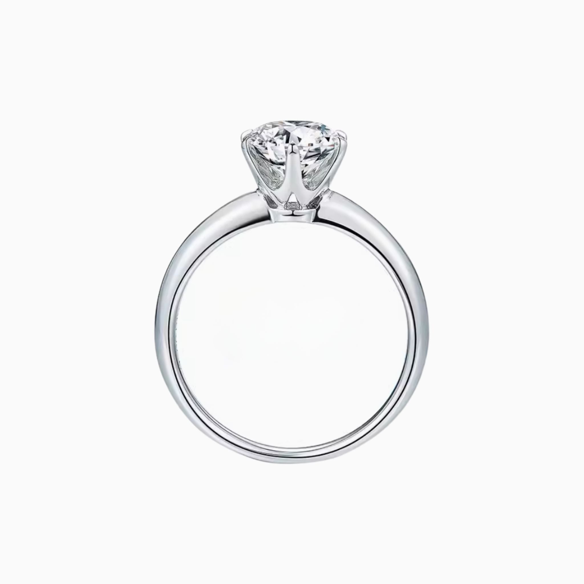 Pivoine Straight Band Engagement Ring with Round Diamond: 1-Carat