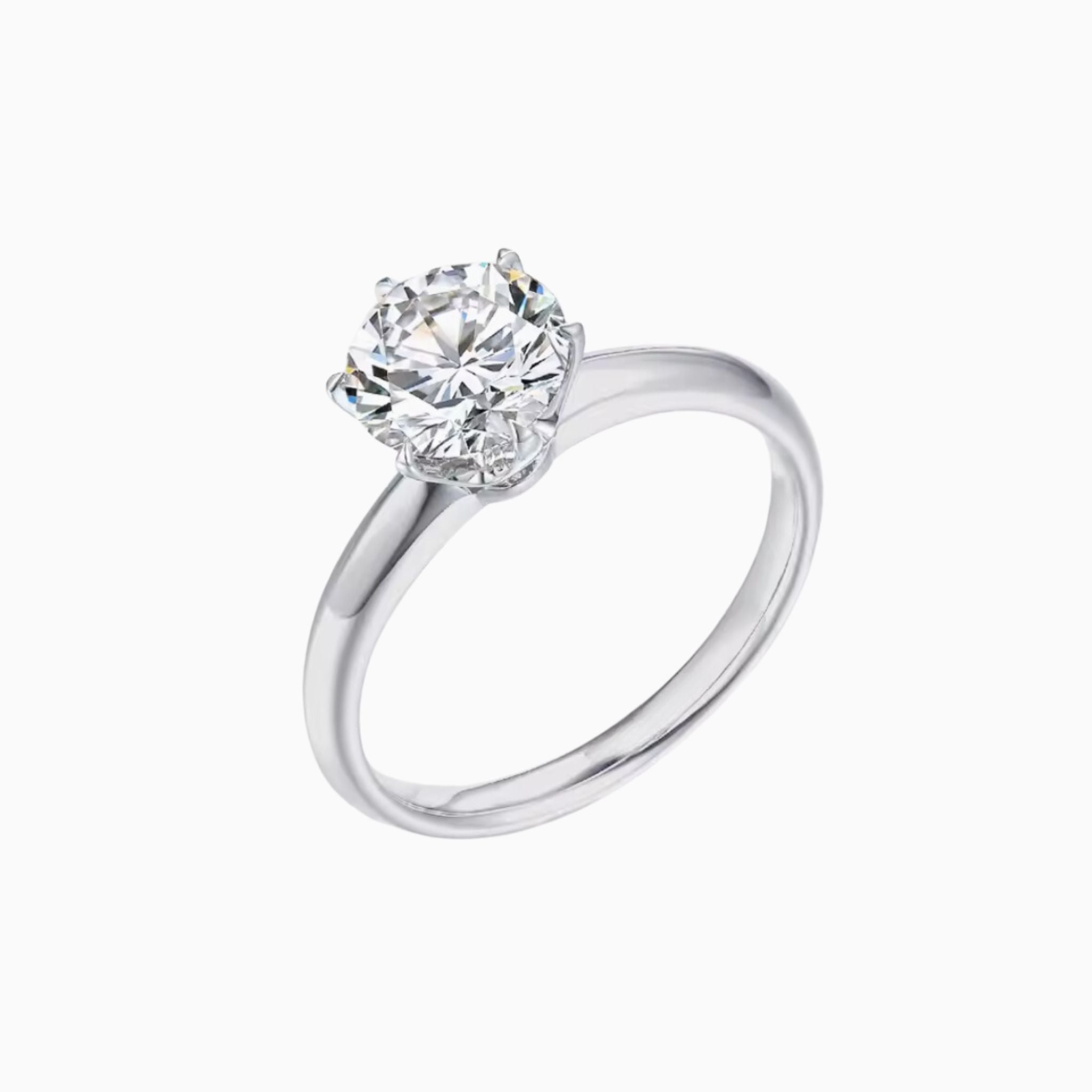 Pivoine Straight Band Engagement Ring with Round Diamond: 1-Carat