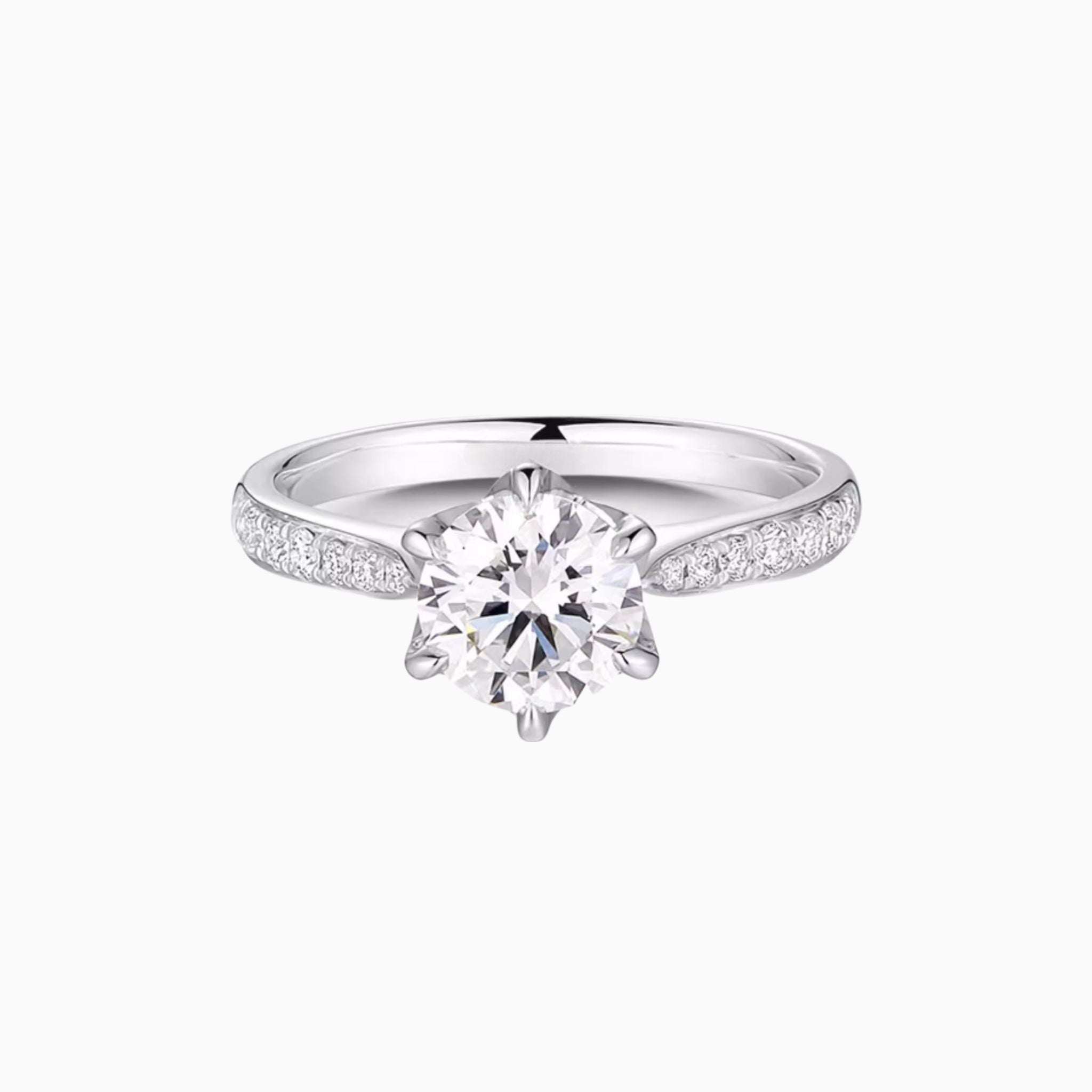 Nantes Round Brilliant Pavé Engagement Ring