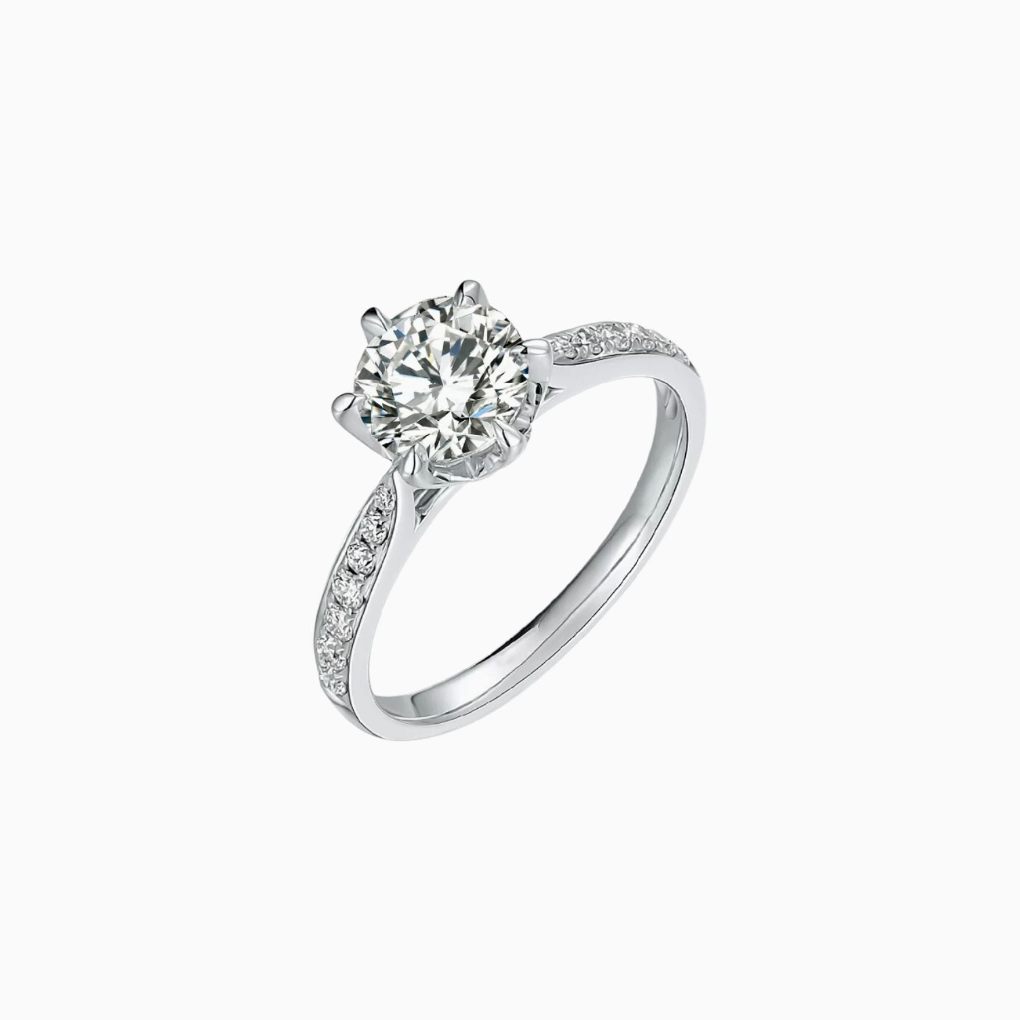 Nantes Round Brilliant Pavé Engagement Ring