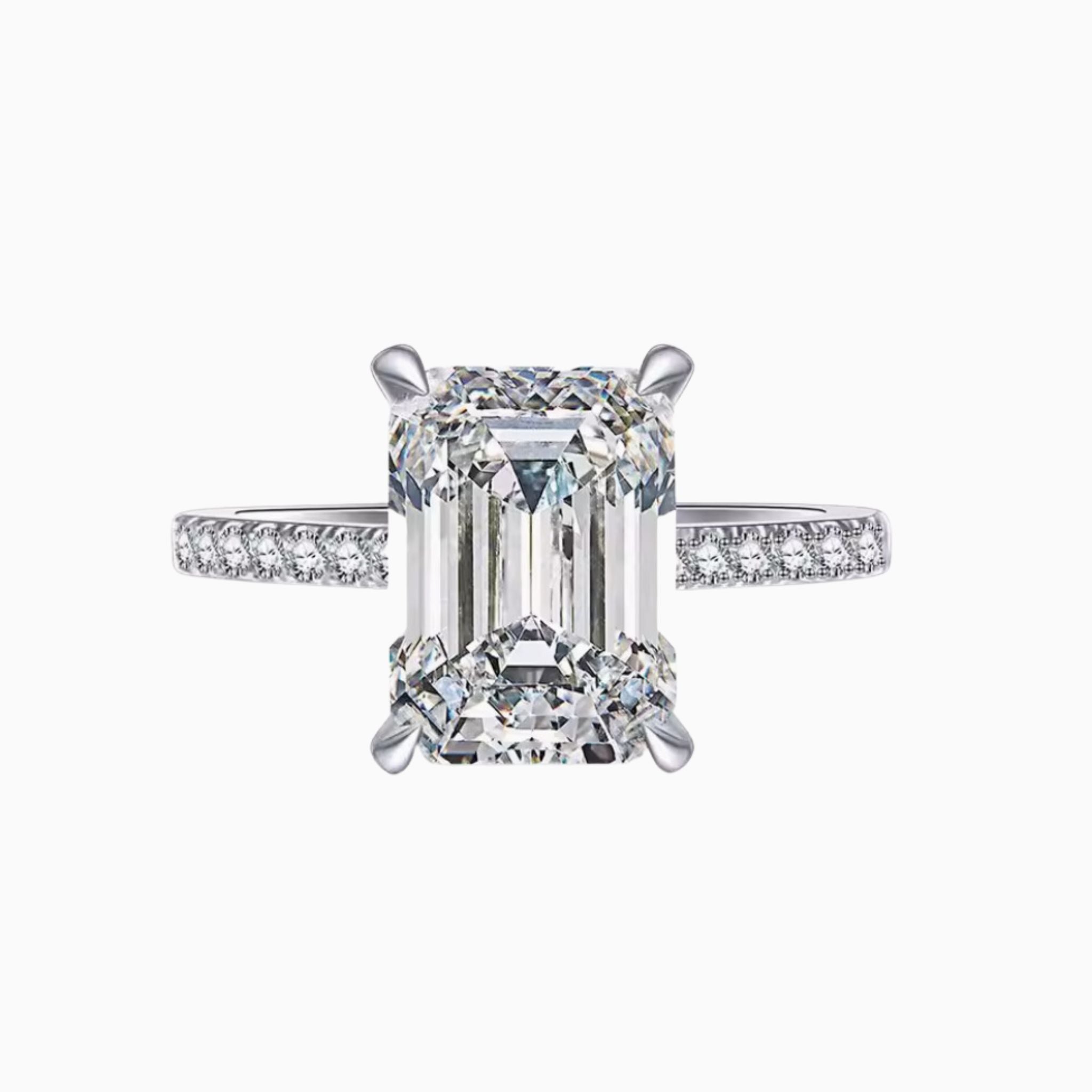 Cherish Pavé Emerald Cut Diamond Ring