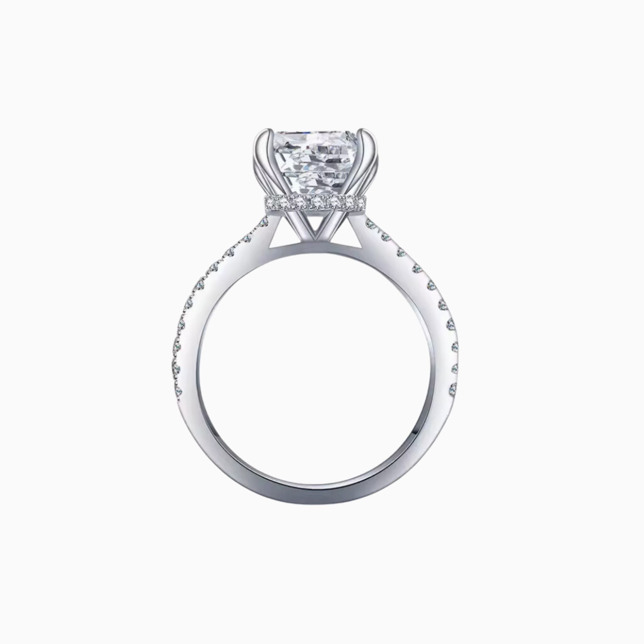 Cherish Pavé Emerald Cut Diamond Ring