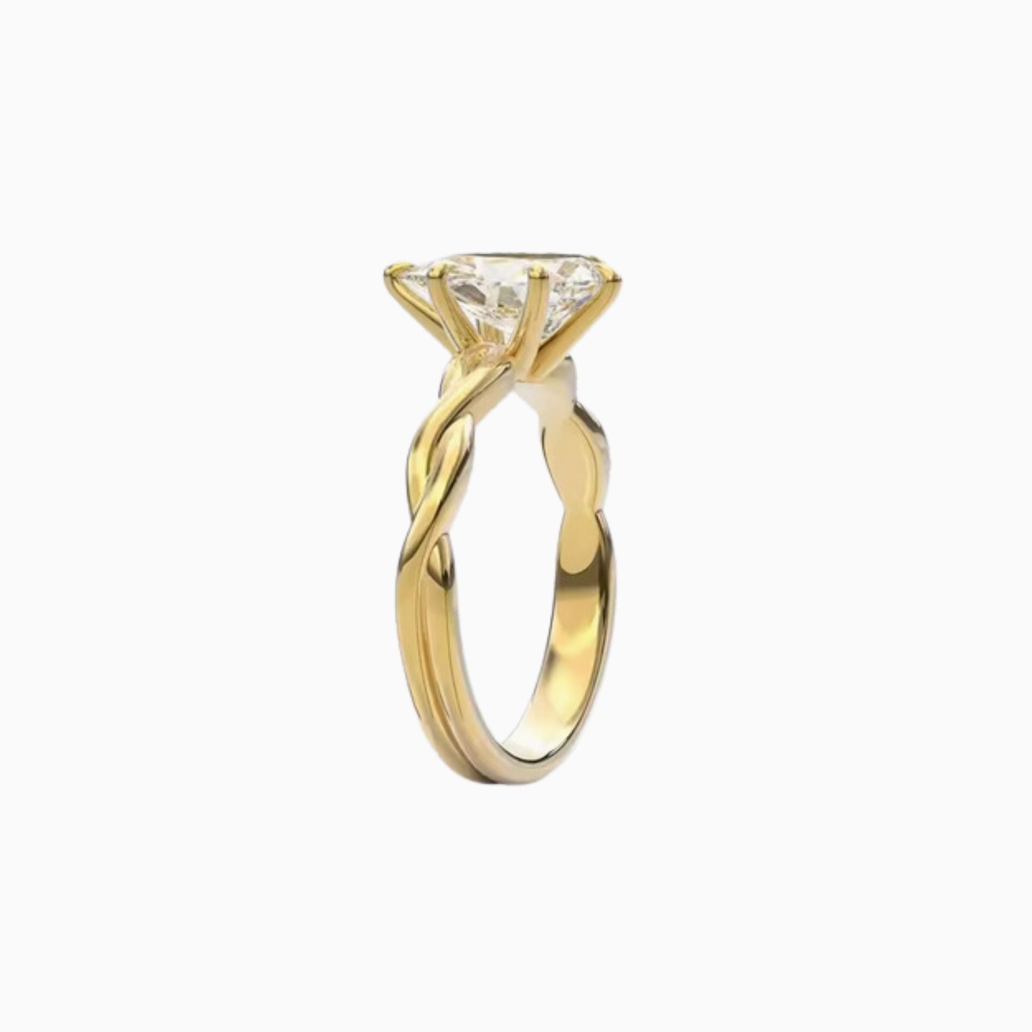 Beauvais Pear Brilliant Engagement Ring with Twisted Pavé Band