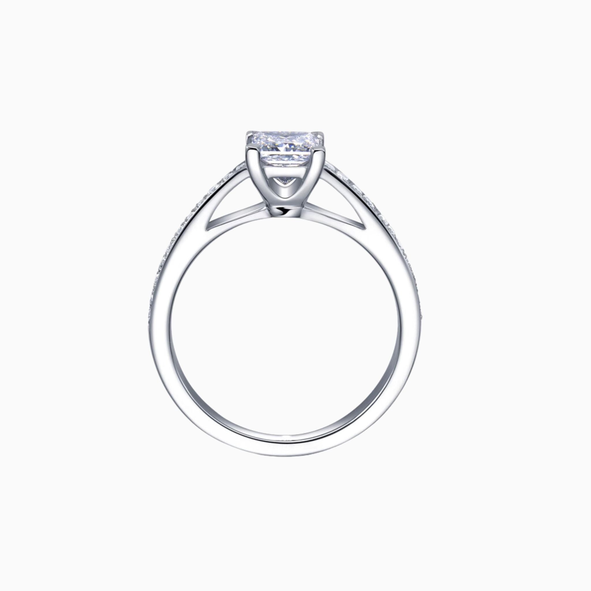 Princess Cut Diamond Pavé Engagement Ring