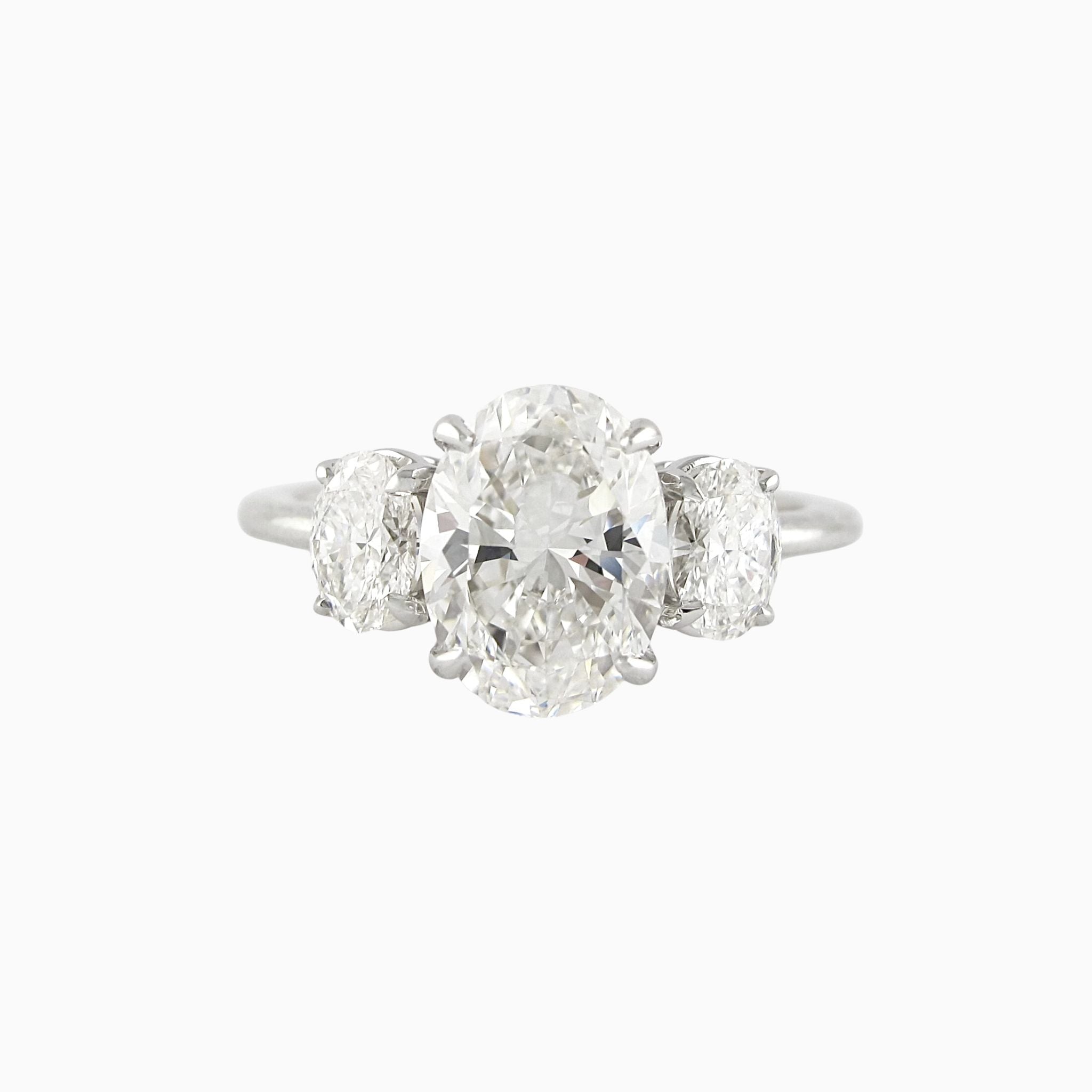 Aurilla Oval Trinity with Oval Side Stones Engagement Ring