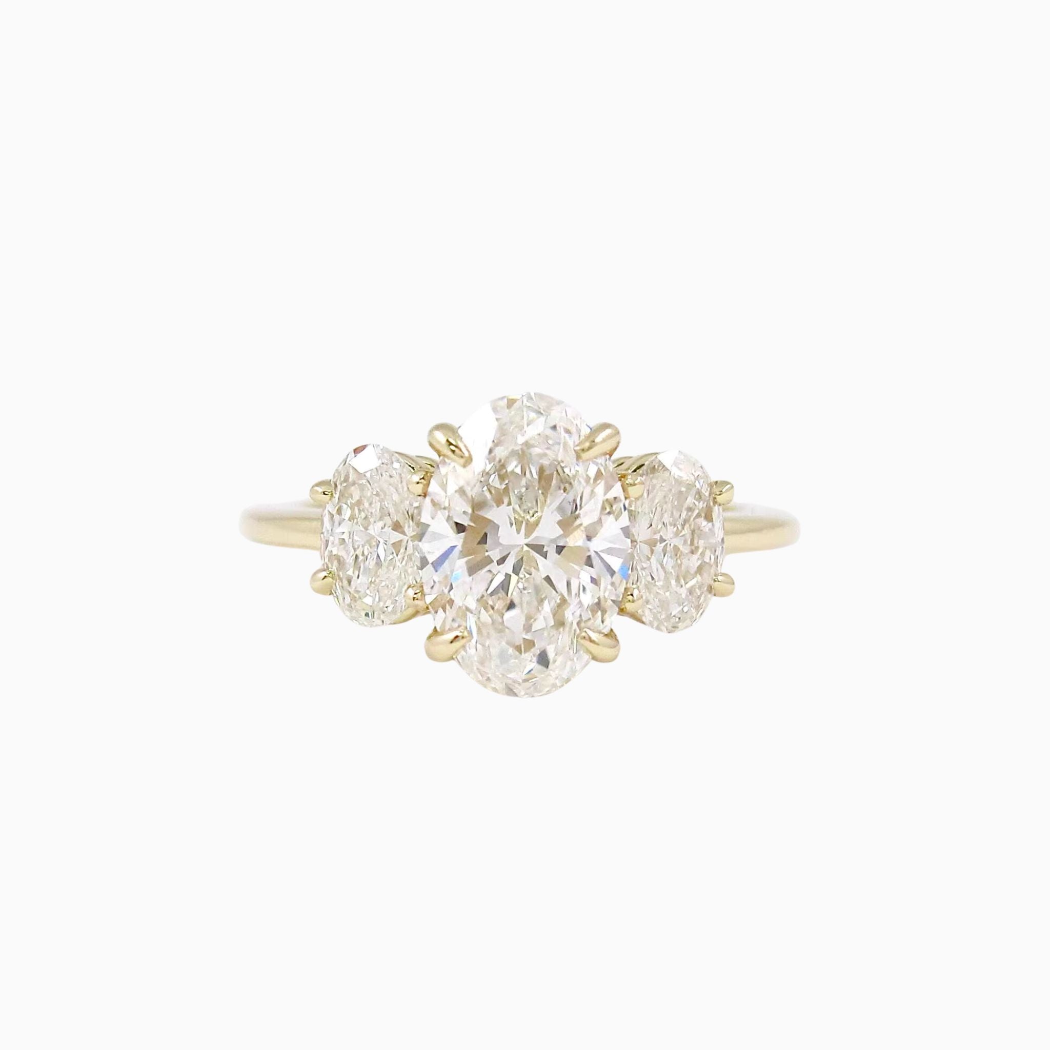 Aurilla Oval Trinity with Oval Side Stones Engagement Ring