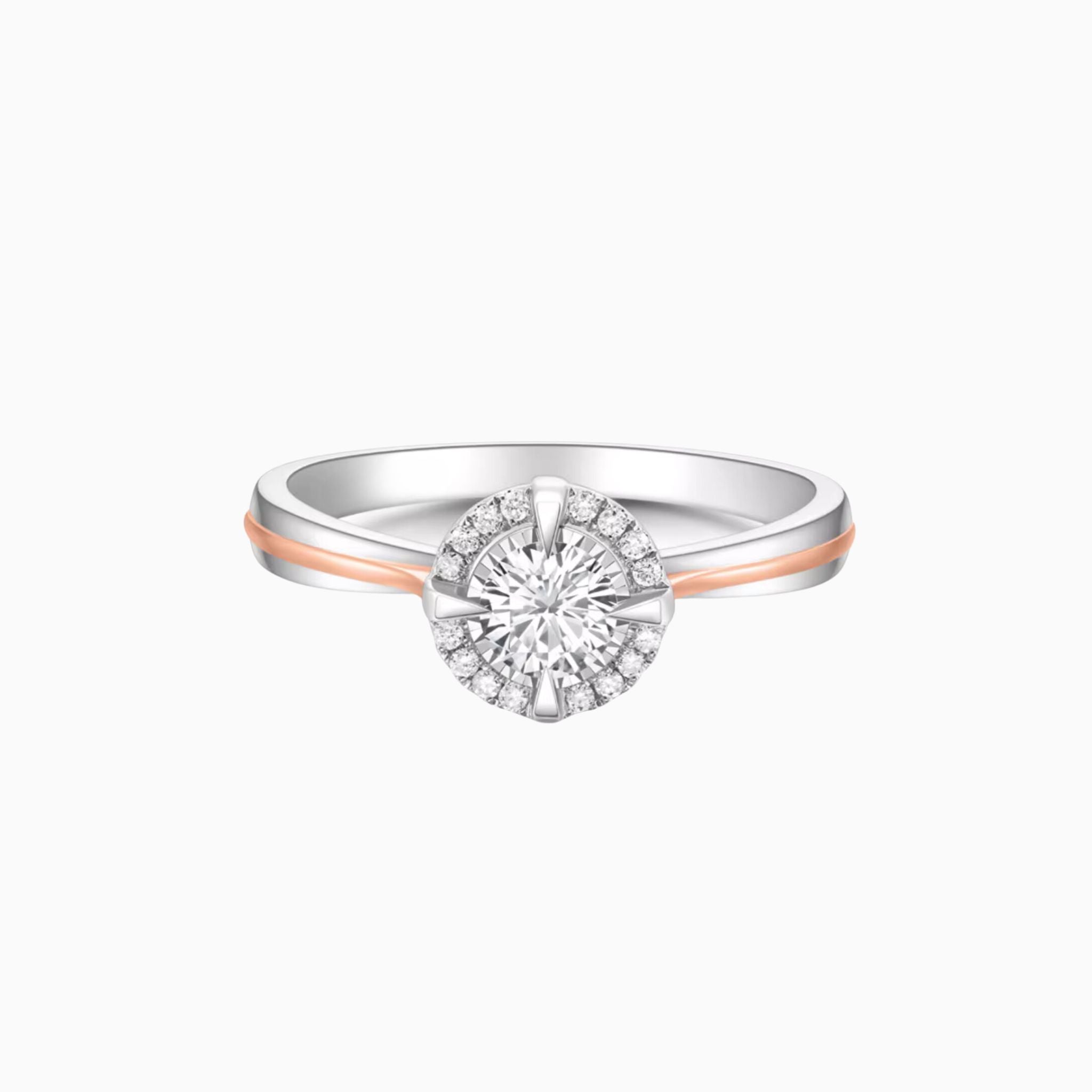 Strelitzia Halo Duo Gold Engagement Ring