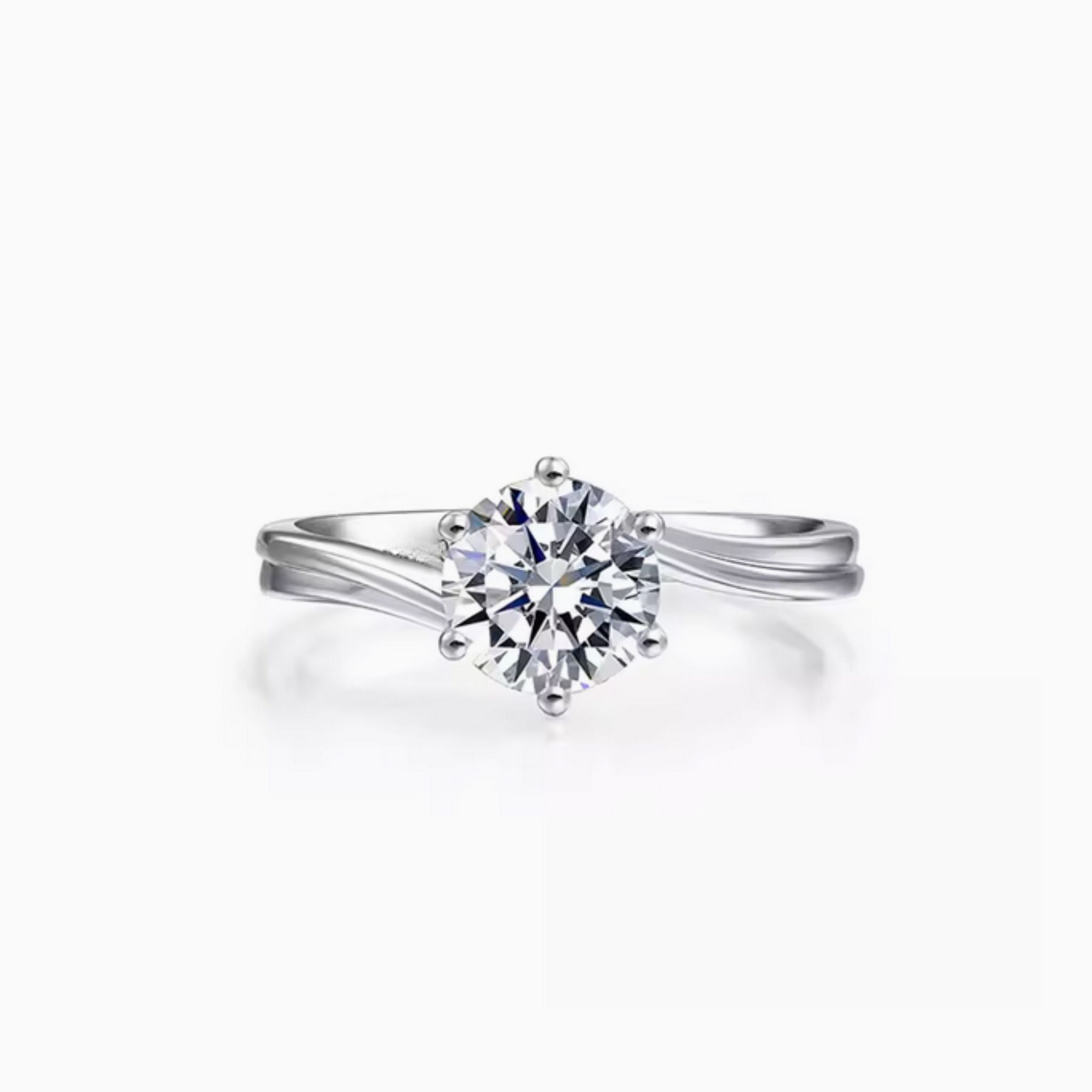 Tilleul Brilliant Engagement Rind with Twisted Band: 1 - Carat