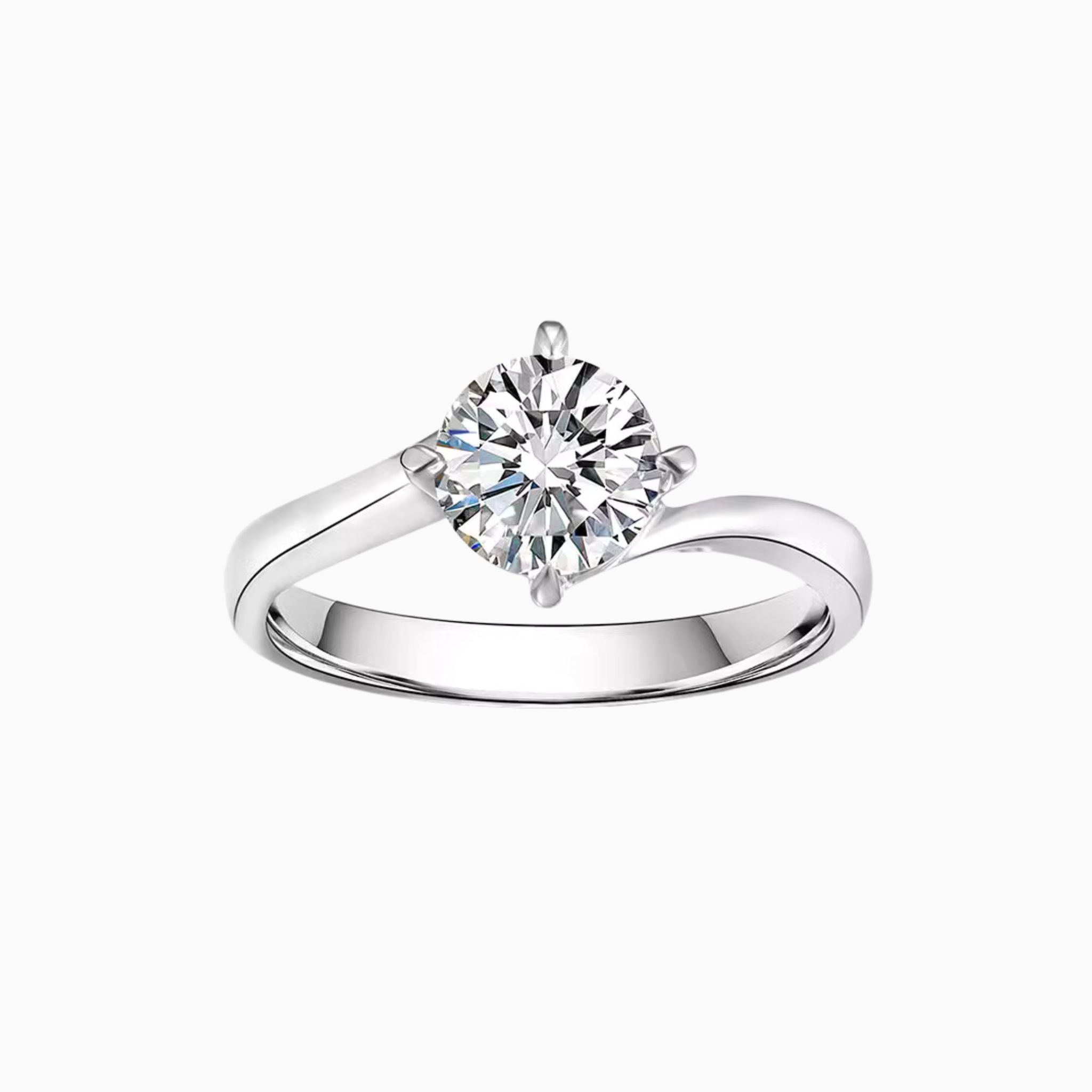 Myrique Curve Band Round Brilliant Engagement Ring