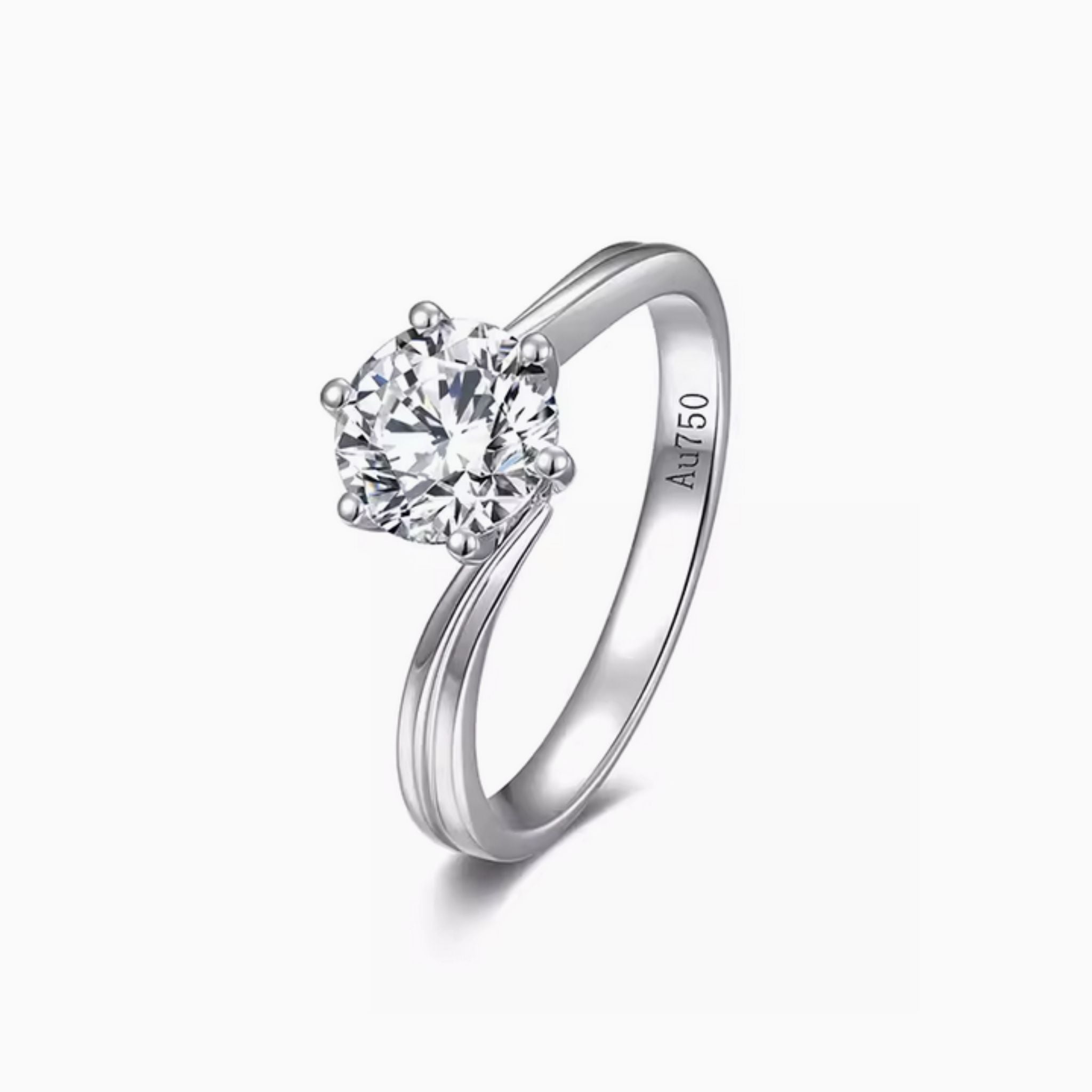 Tilleul Brilliant Engagement Rind with Twisted Band: 1 - Carat