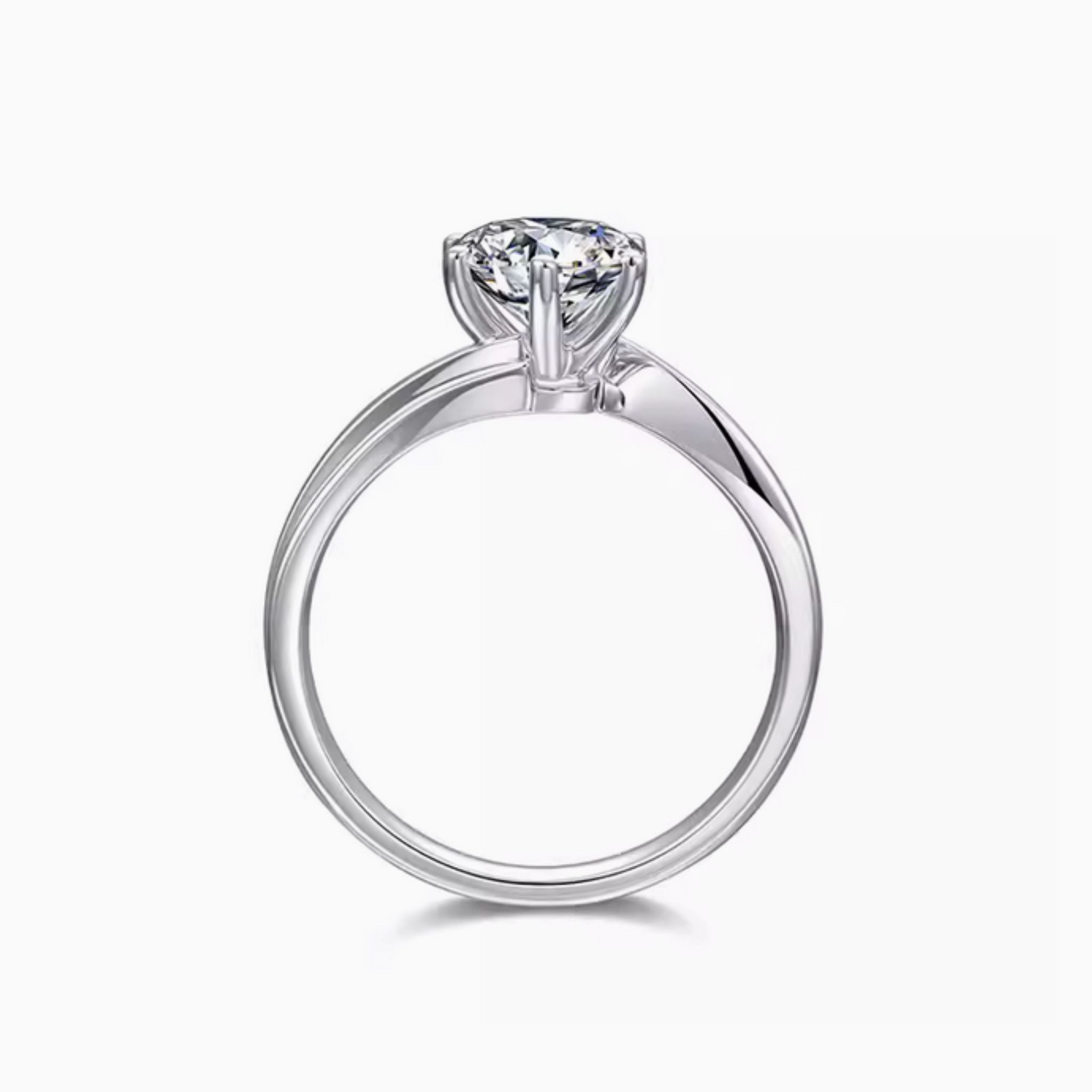 Tilleul Brilliant Engagement Rind with Twisted Band: 1 - Carat