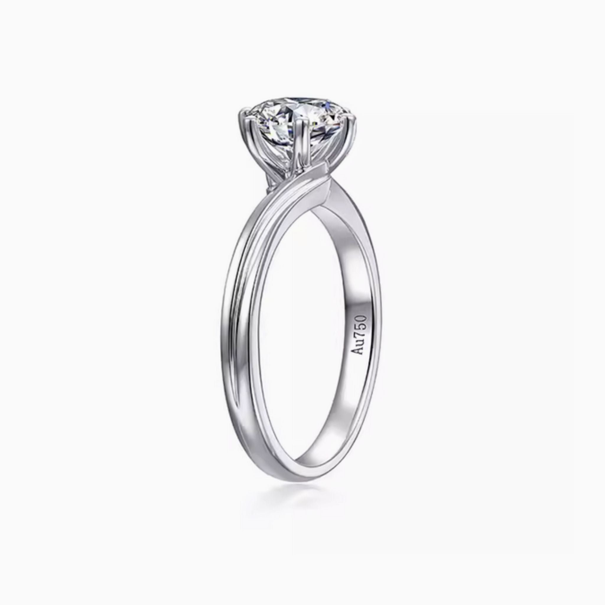 Tilleul Brilliant Engagement Rind with Twisted Band: 1 - Carat