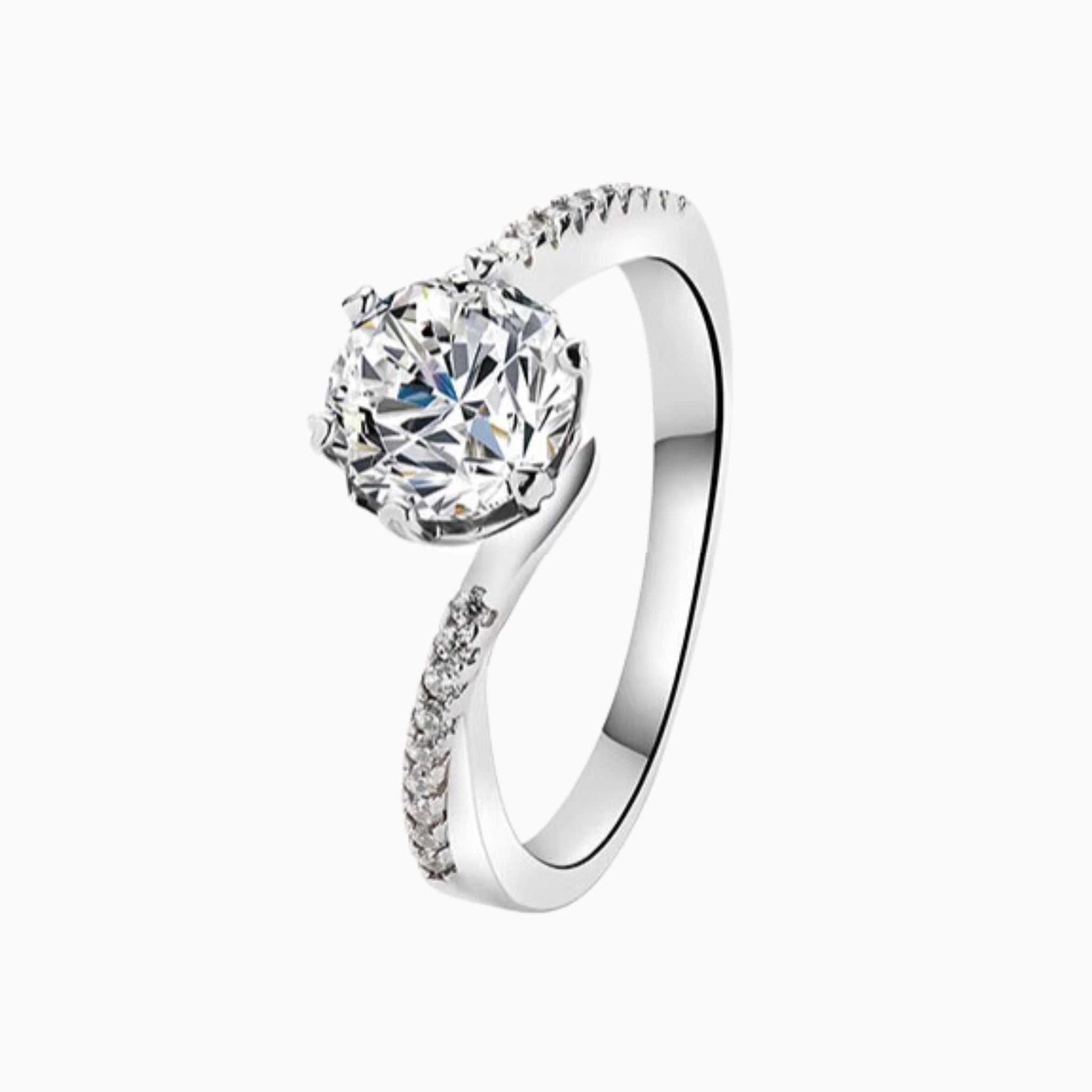 Heartstrings Twisted Band with Diamonds Engagement Ring