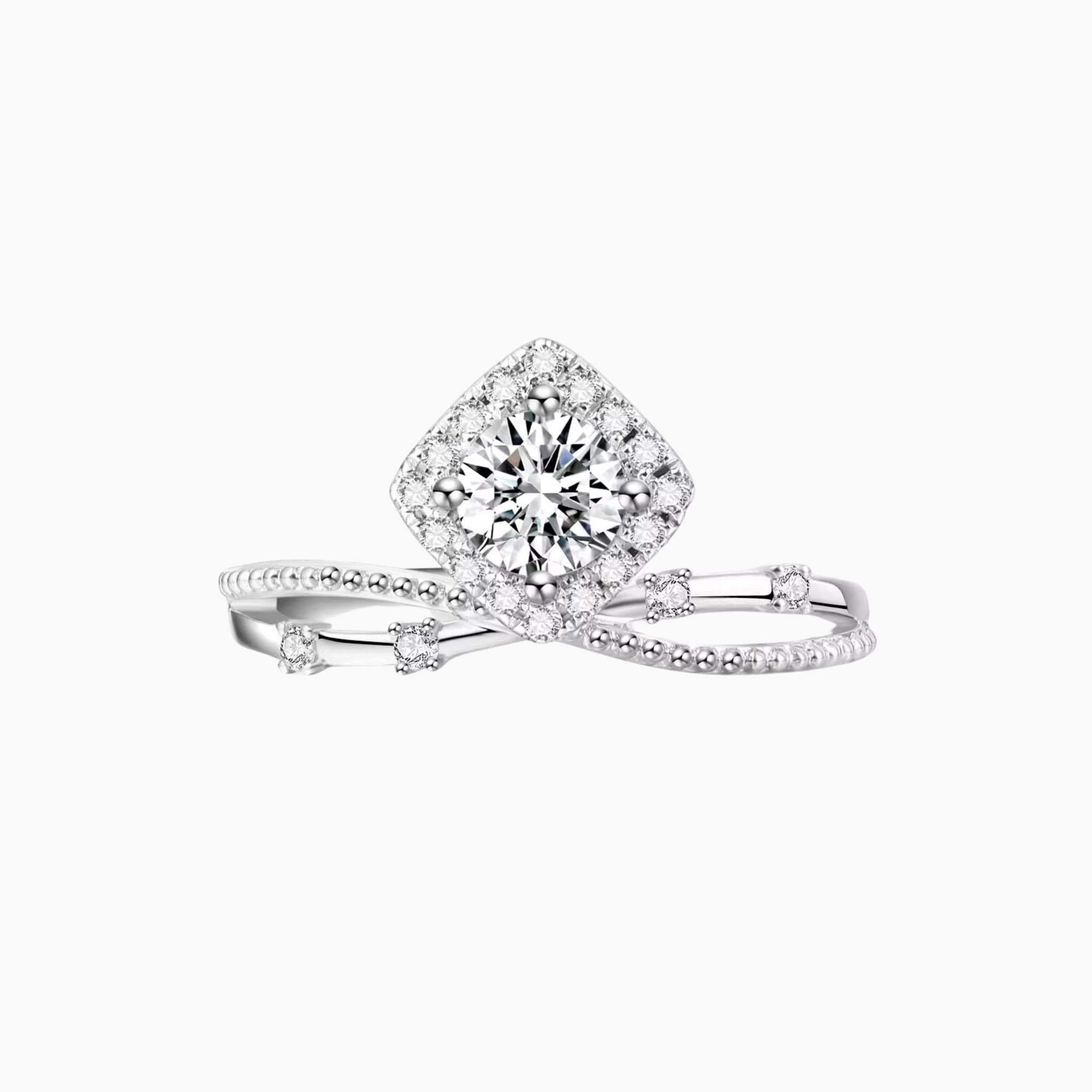 Celestial Crown Engagement Ring with Halo