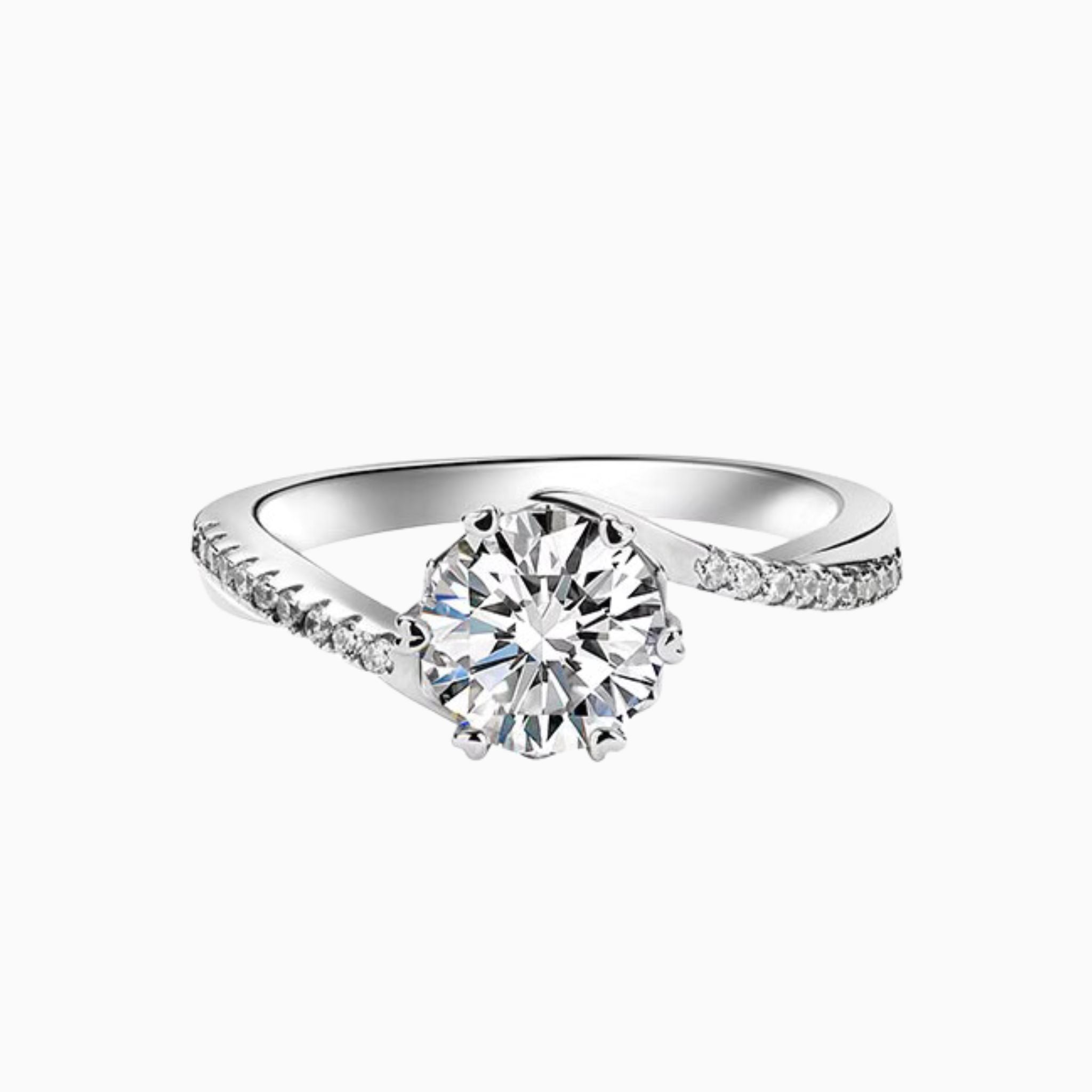 Heartstrings Twisted Band with Diamonds Engagement Ring