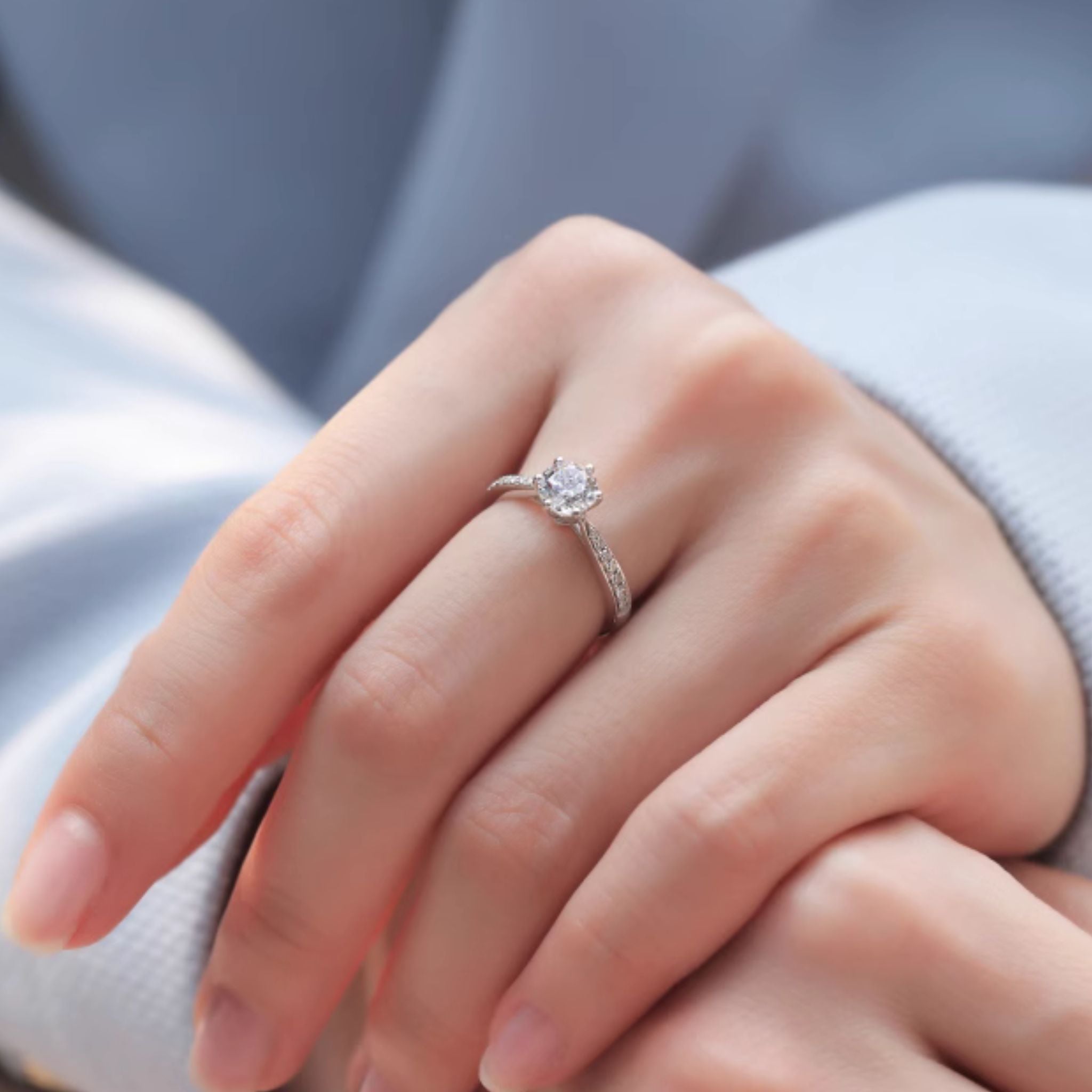 Fleurie Embrace Pavé Engagement Ring