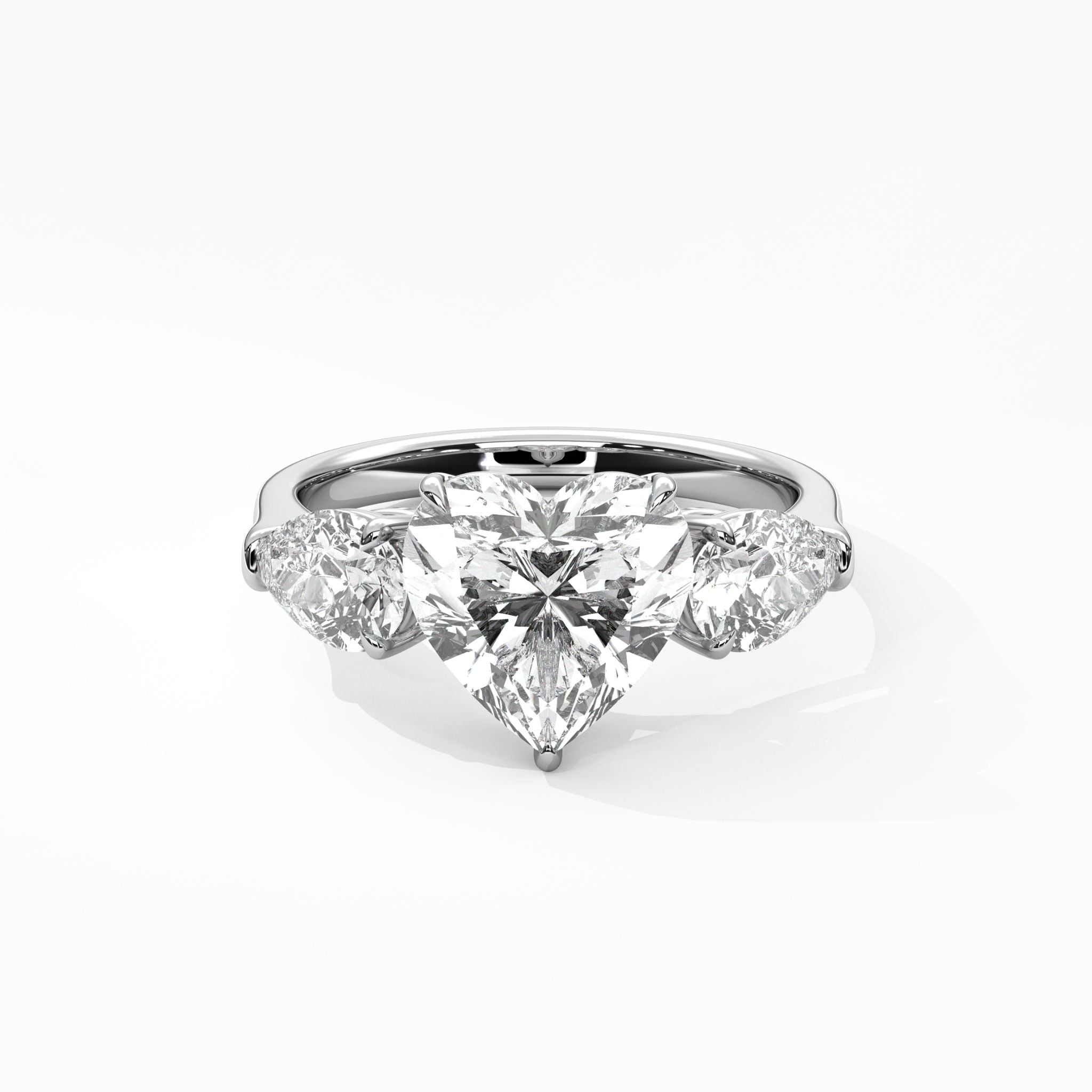 Annecy Heart Triple Diamonds Engagement Ring