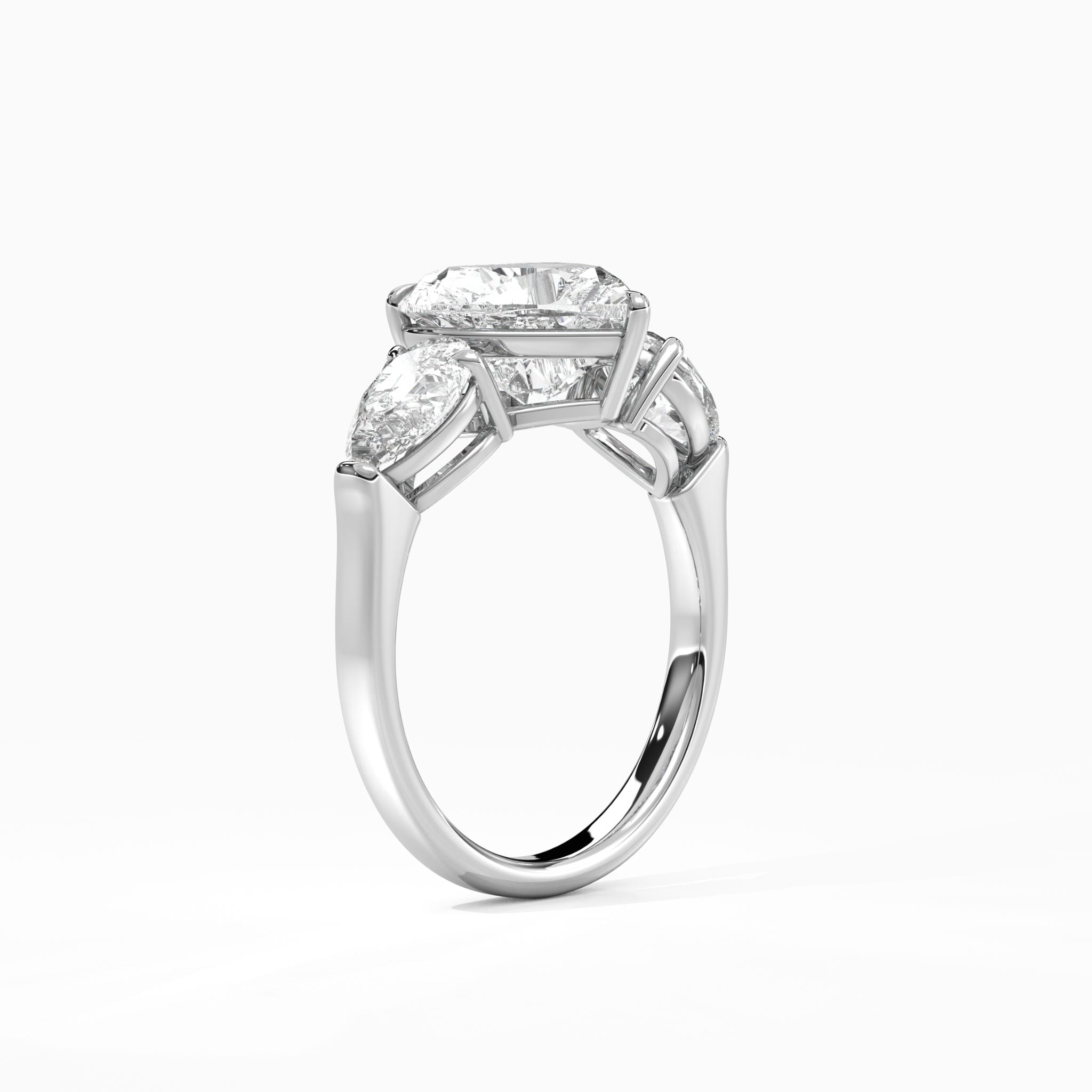 Annecy Heart Triple Diamonds Engagement Ring