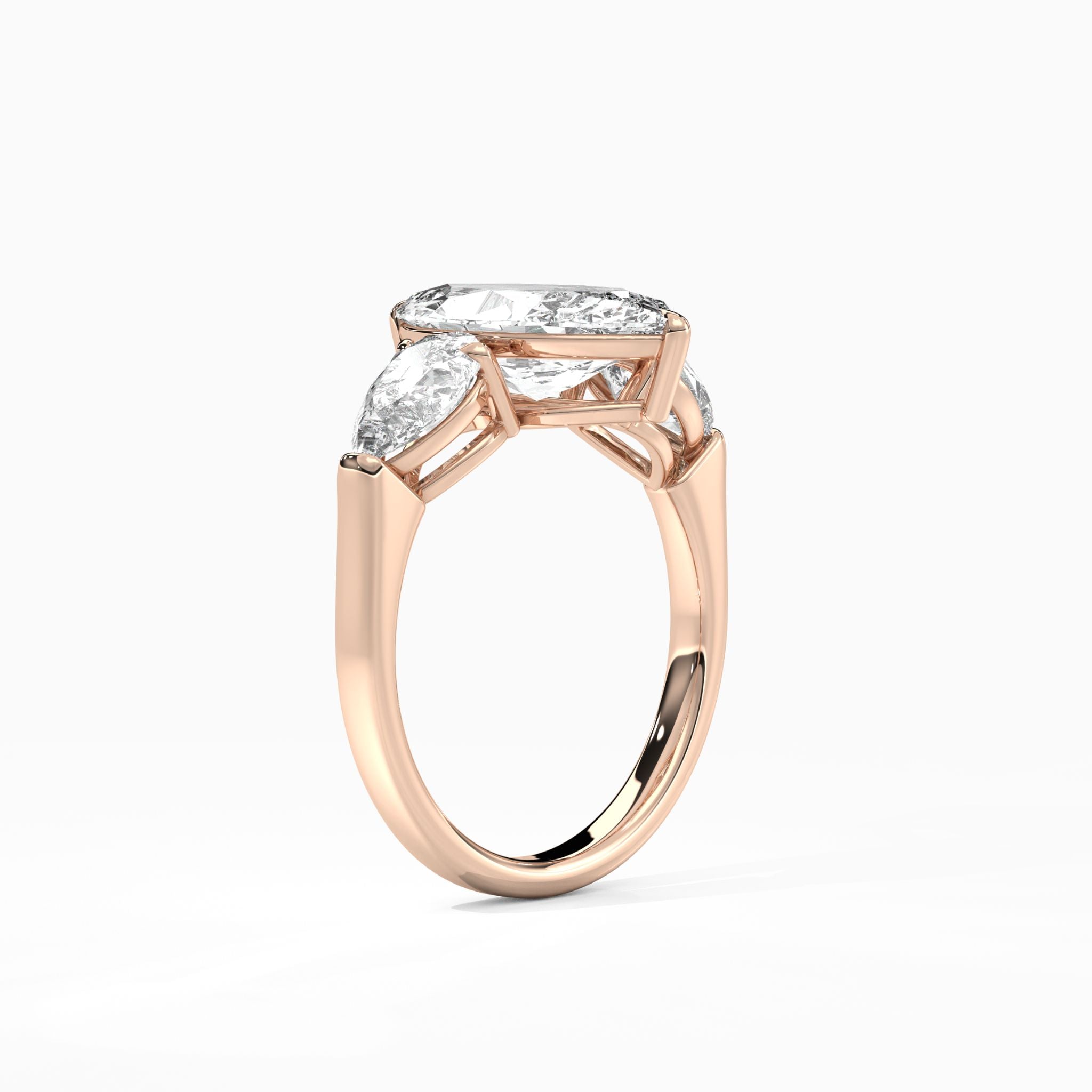 Evelyn Marquise Triple DIamonds Engagement Ring