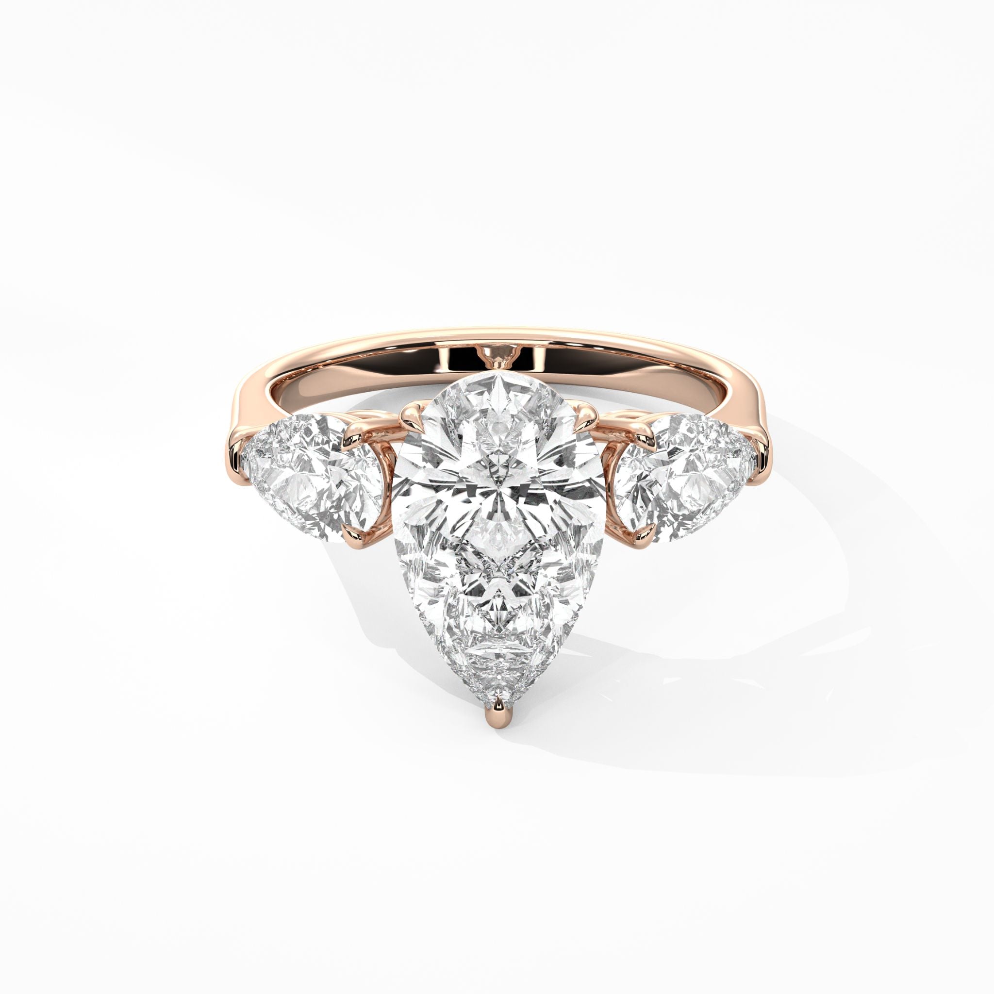 Delphine Pear Triple Diamond Engagement Ring