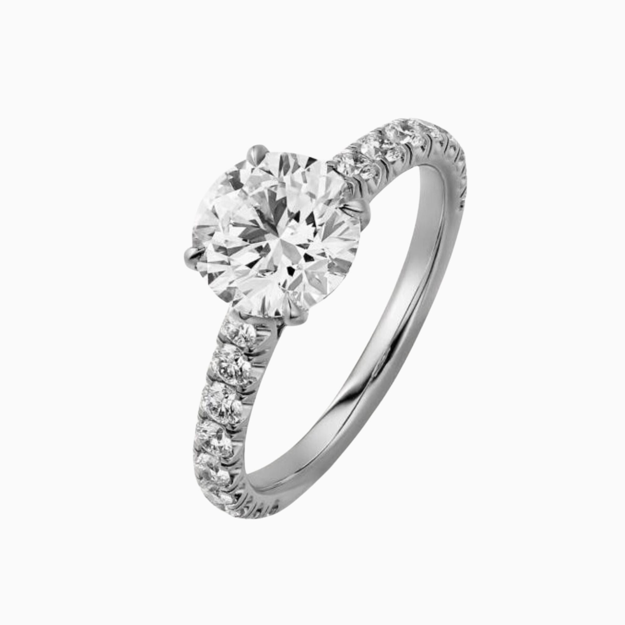 L'Amour Round Brilliant Pavé Engagement Ring