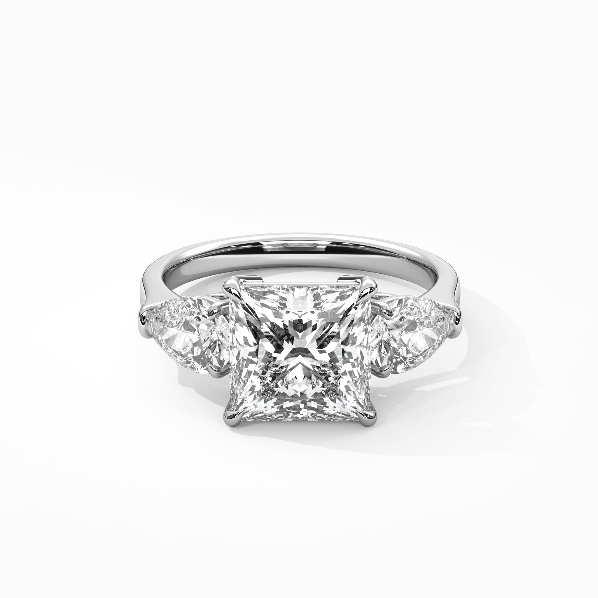 Bertille Princess Triple Diamond Engagement Ring