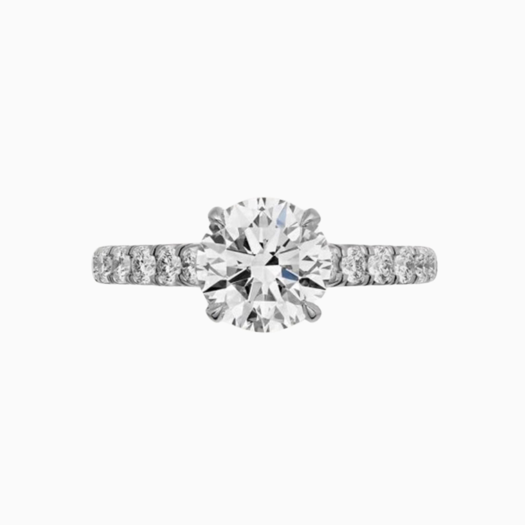 L'Amour Round Brilliant Pavé Engagement Ring