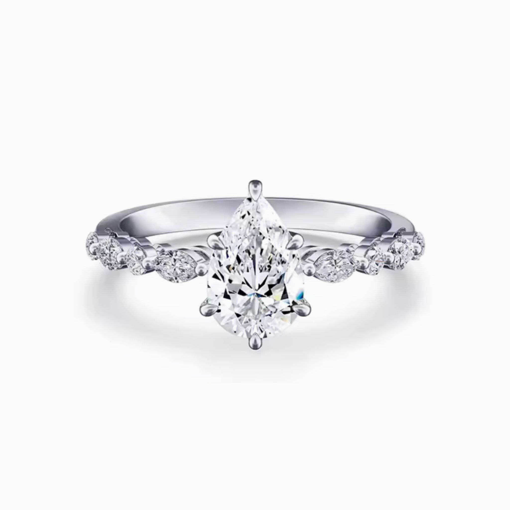 Eternal Pear Brilliant Pavé Starlight Romance Engagement Ring