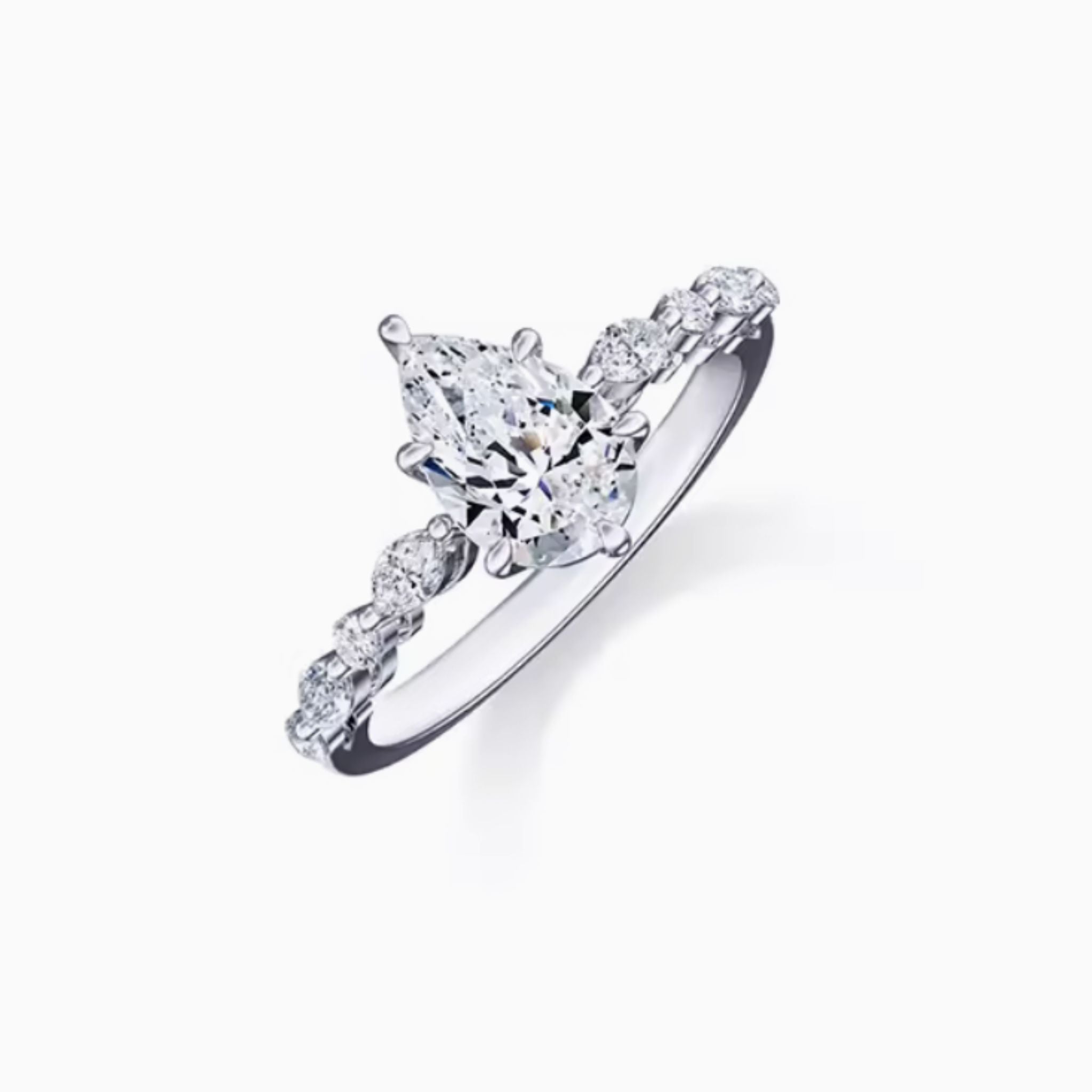 Eternal Pear Brilliant Pavé Starlight Romance Engagement Ring