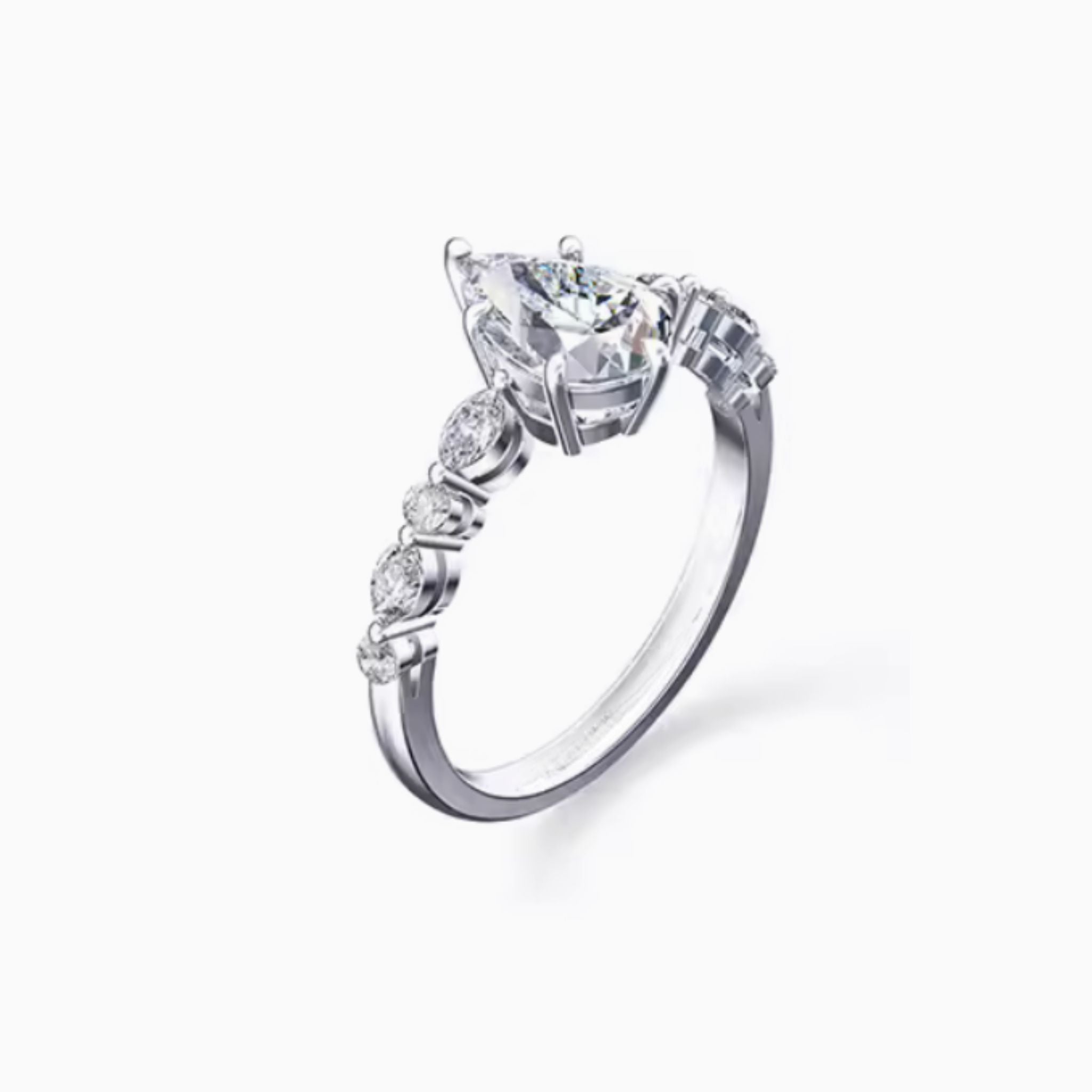 Eternal Pear Brilliant Pavé Starlight Romance Engagement Ring