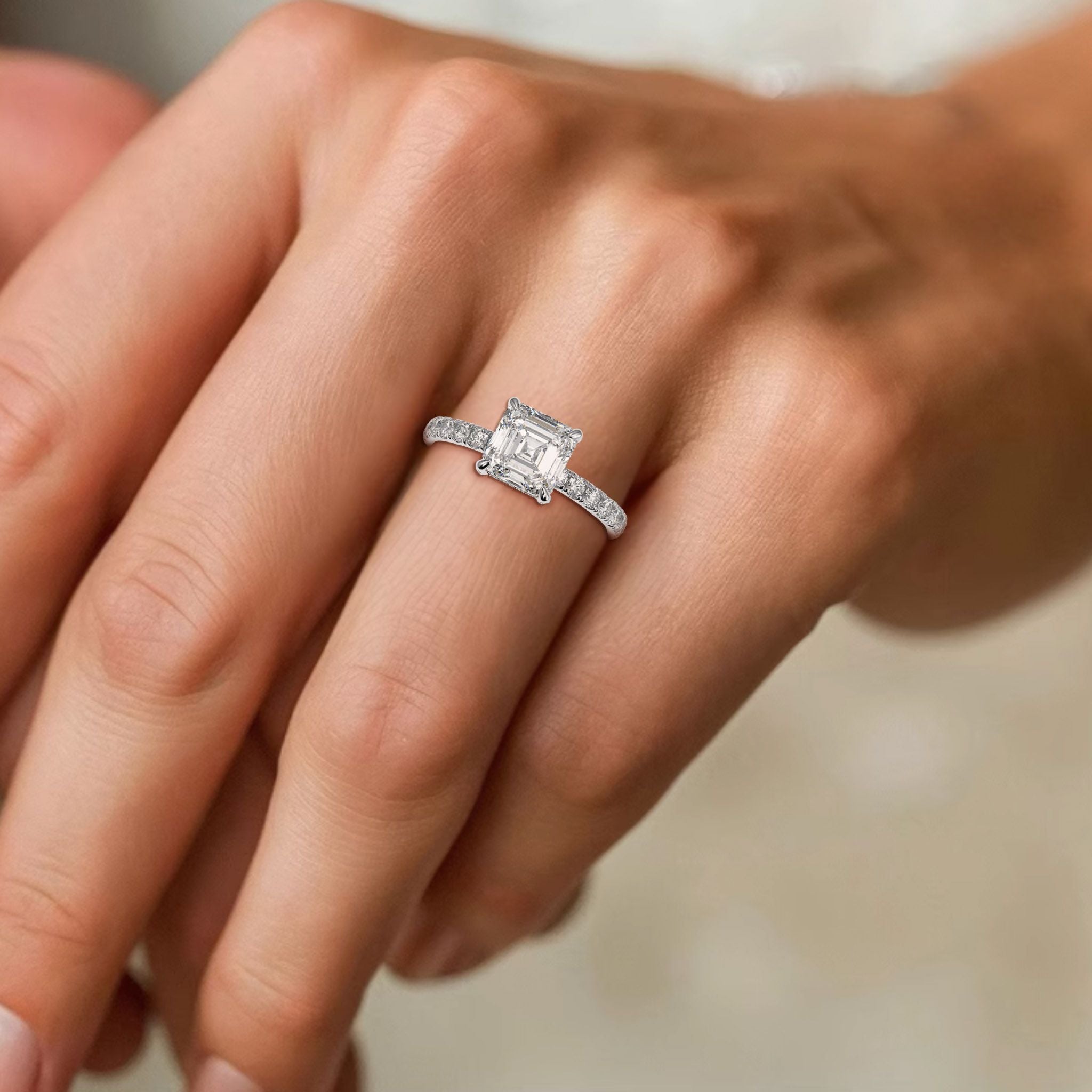 Elize Asscher Pavé Hidden Halo Engagement Ring