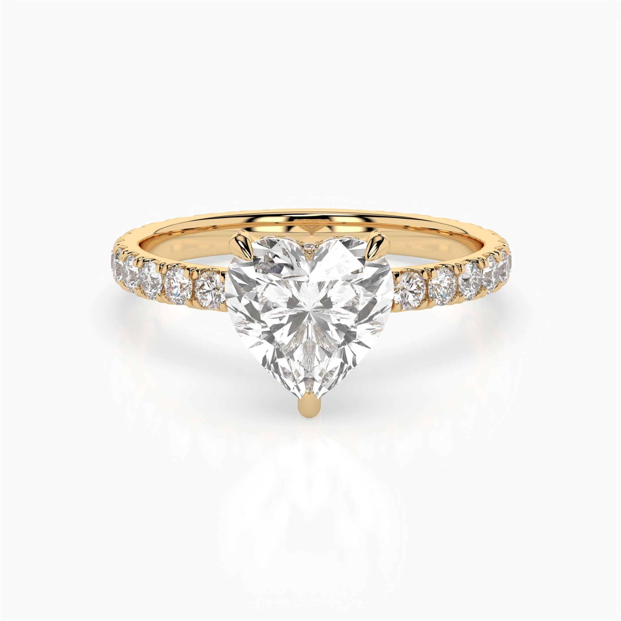 Claude Heart Pavé Hidden Halo Engagement Ring