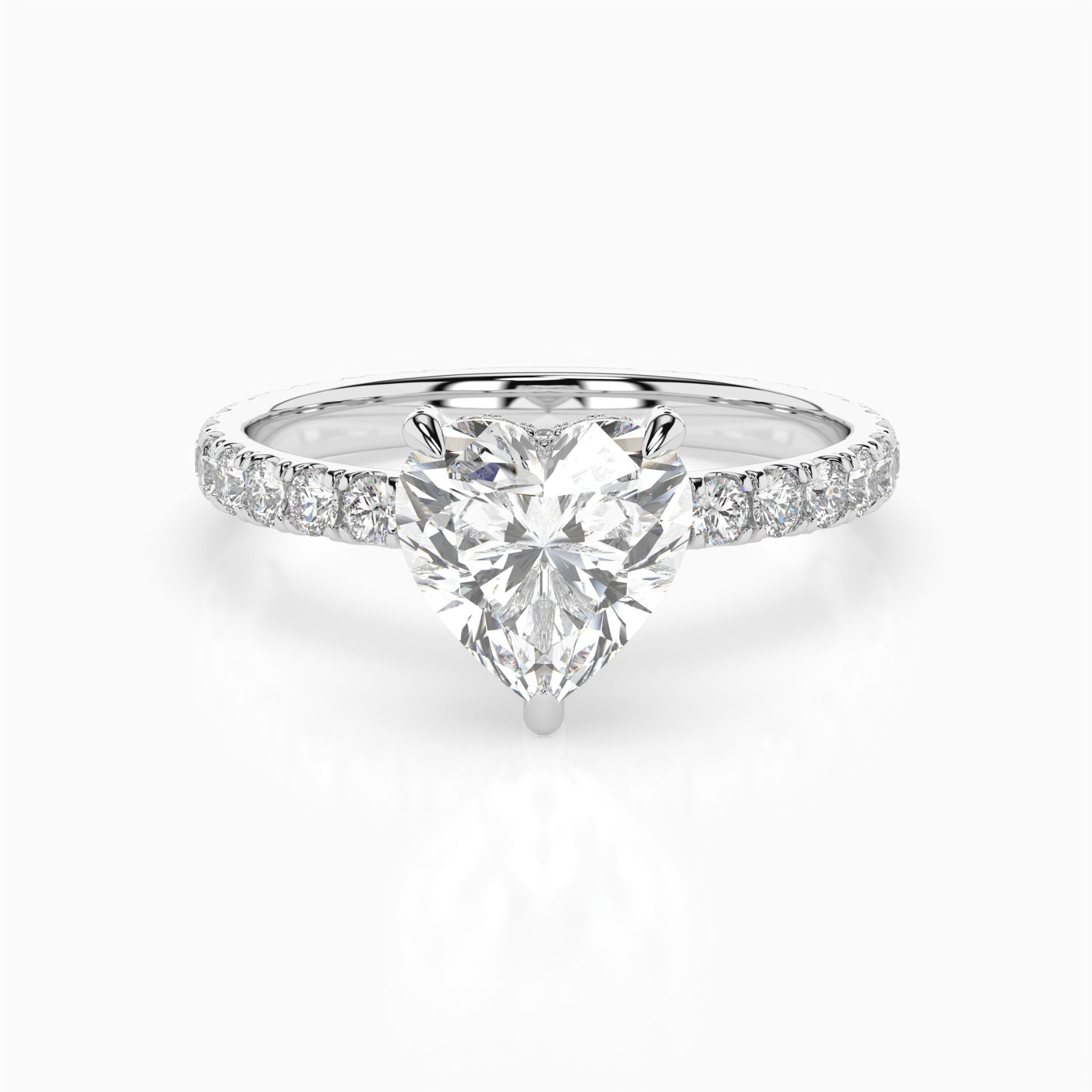 Claude Heart Pavé Hidden Halo Engagement Ring